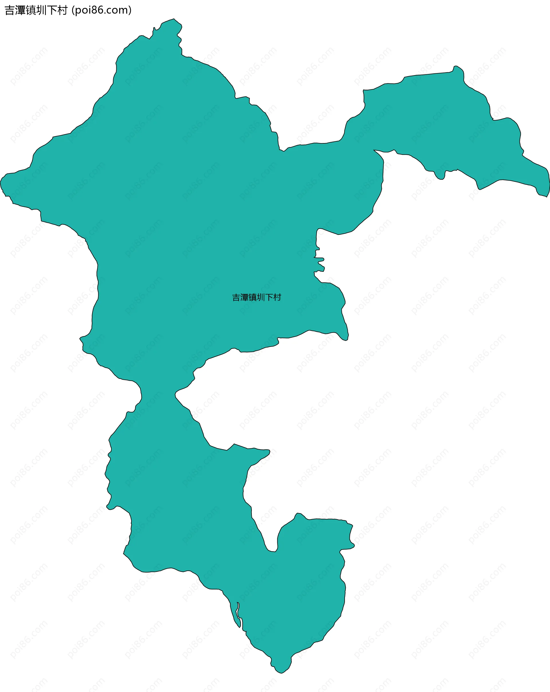 吉潭镇圳下村边界地图