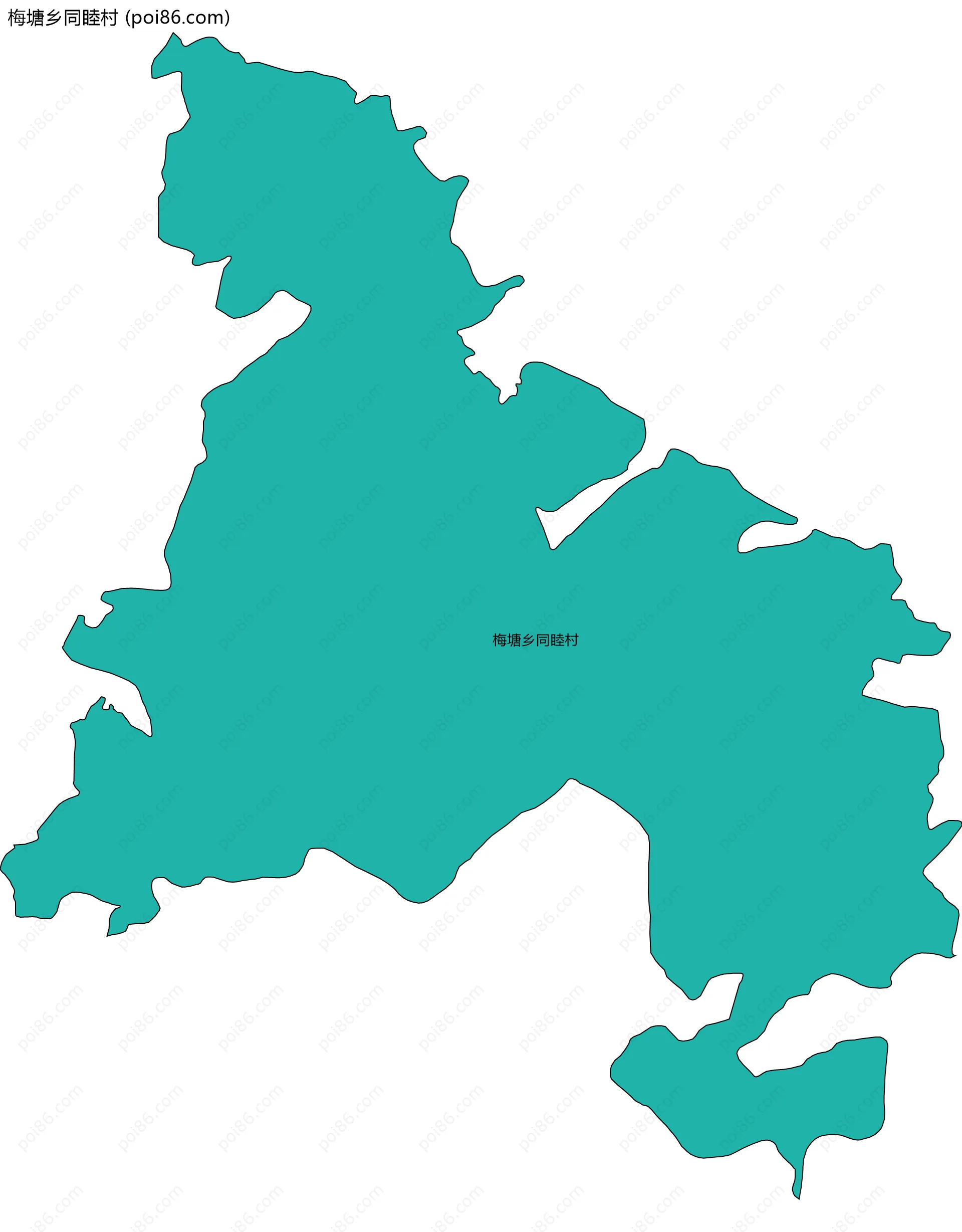 梅塘乡同睦村边界地图