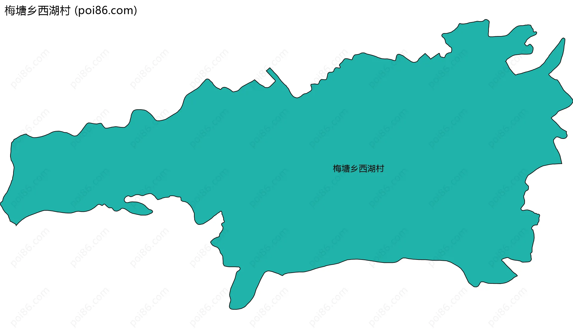 梅塘乡西湖村边界地图