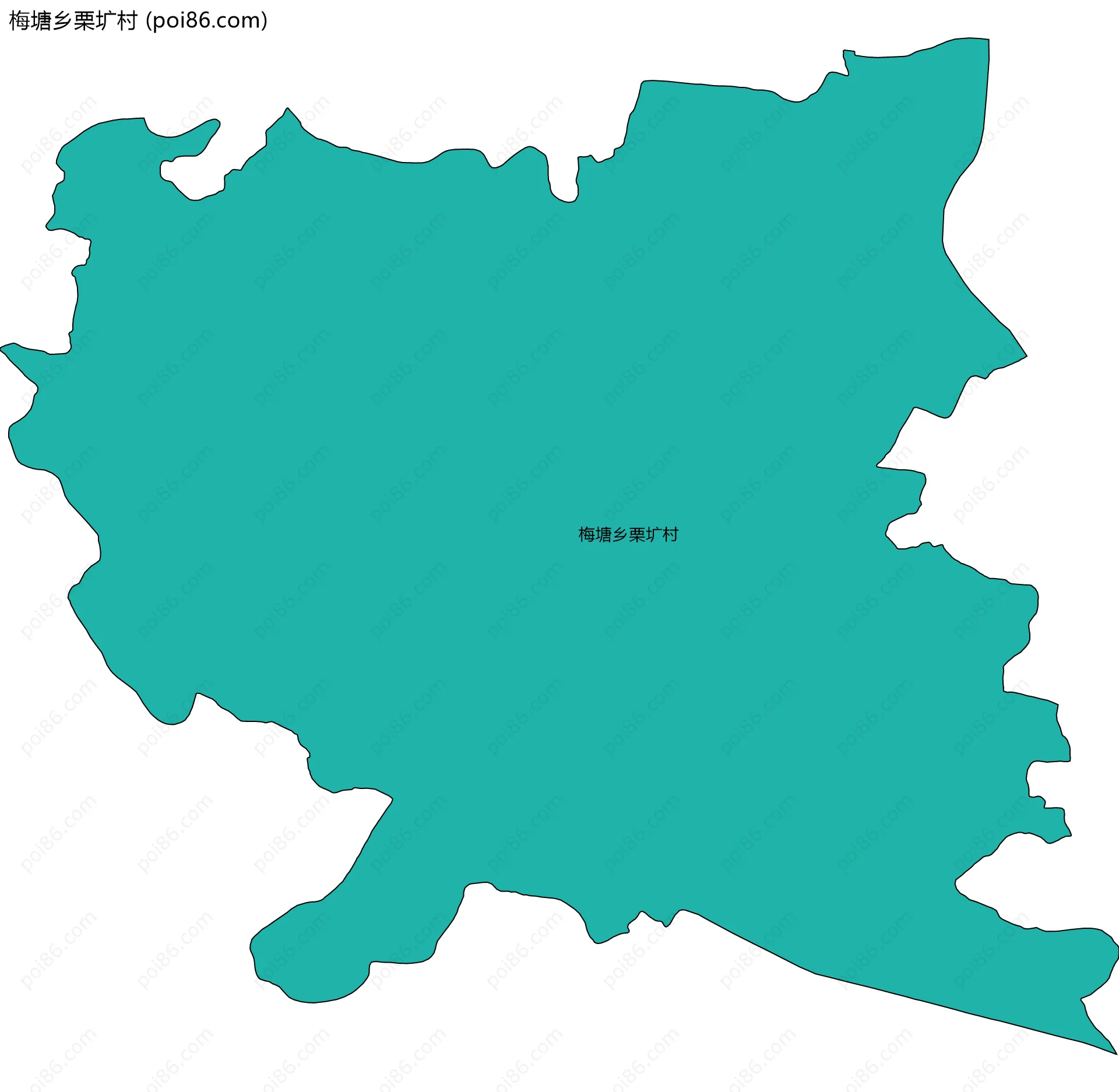 梅塘乡栗圹村边界地图