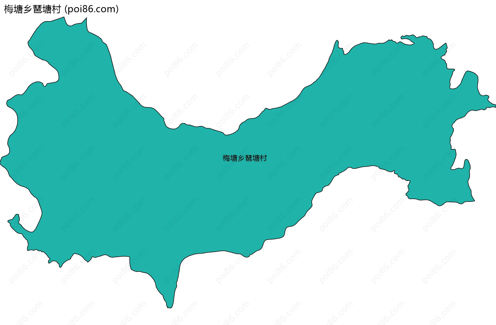梅塘乡琶塘村边界地图
