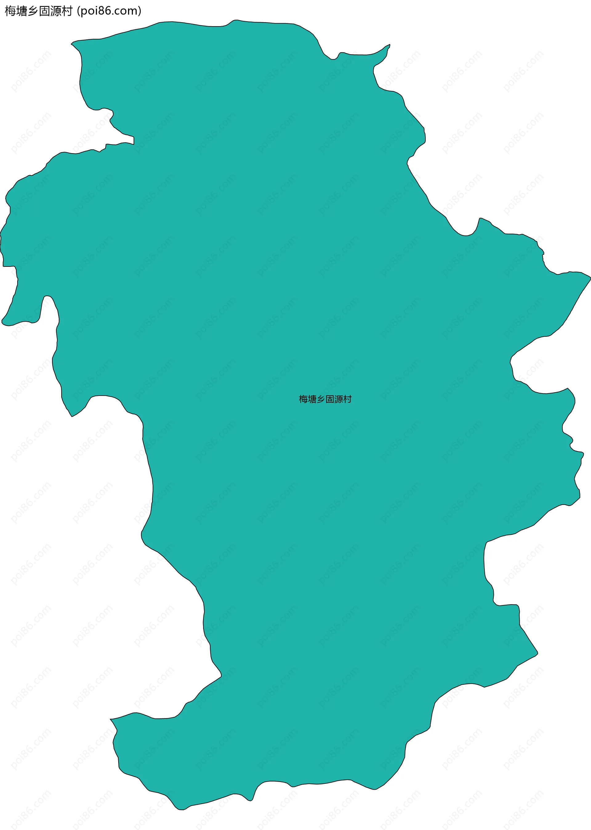 梅塘乡固源村边界地图