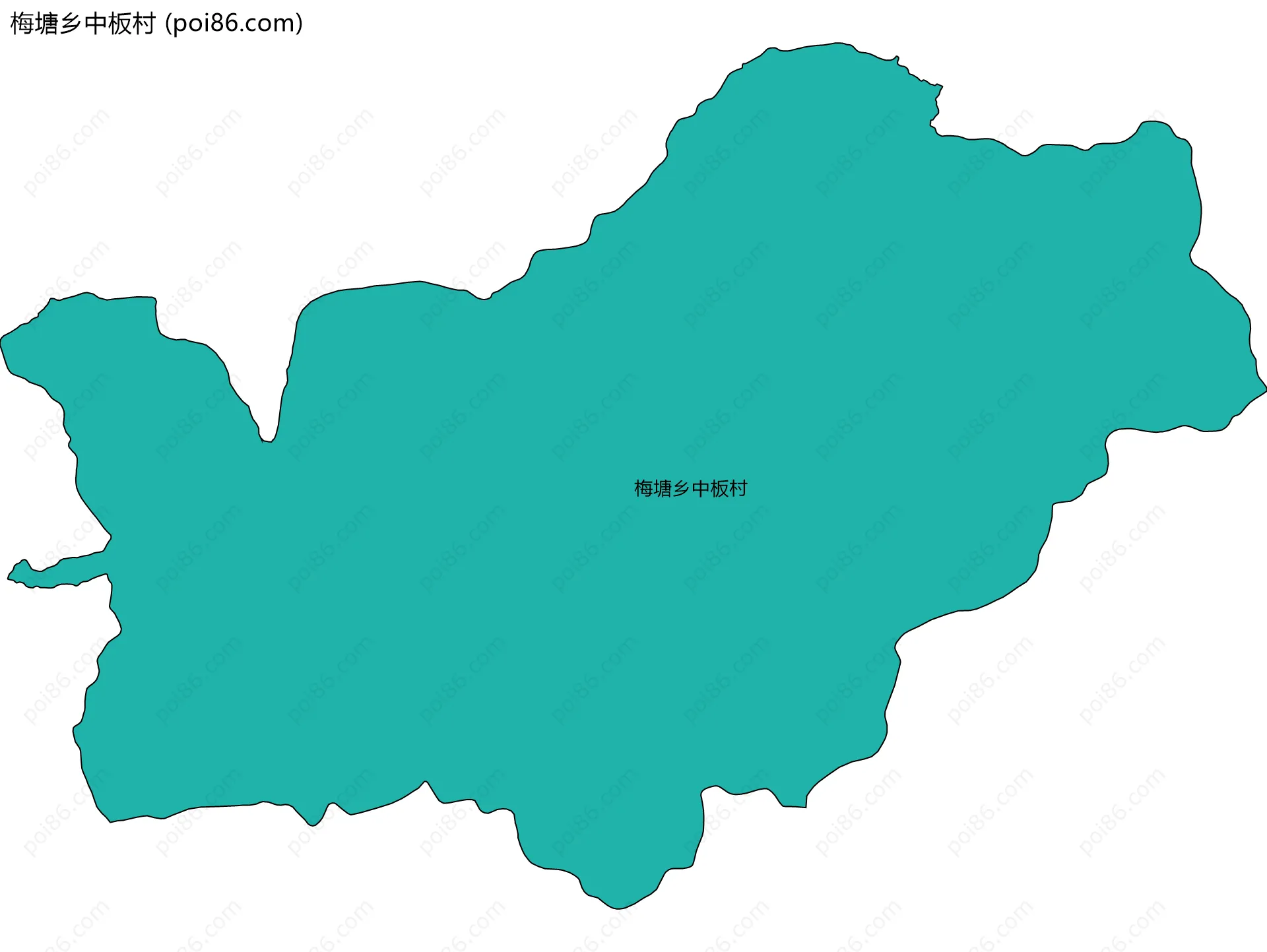 梅塘乡中板村边界地图