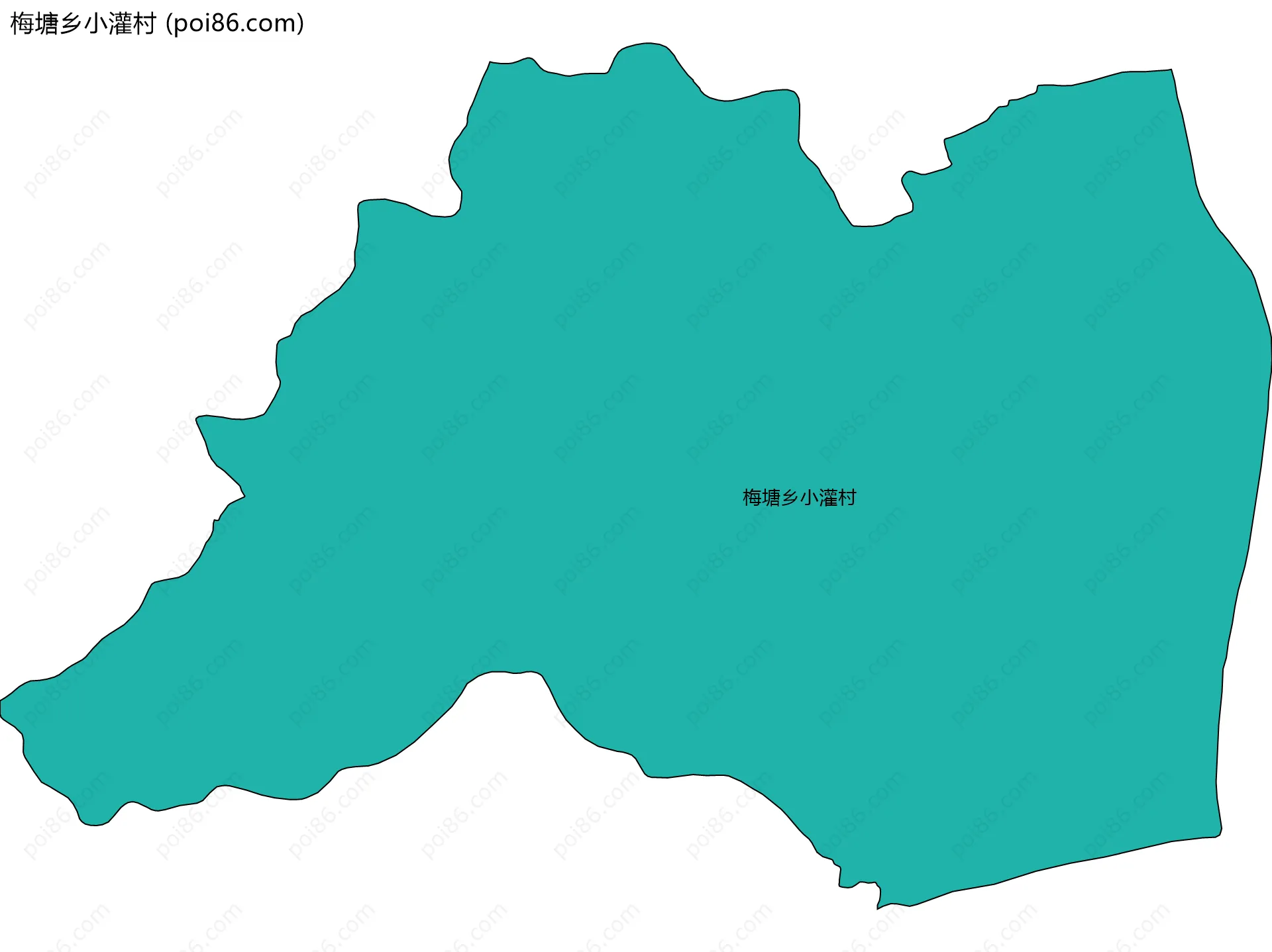 梅塘乡小灌村边界地图