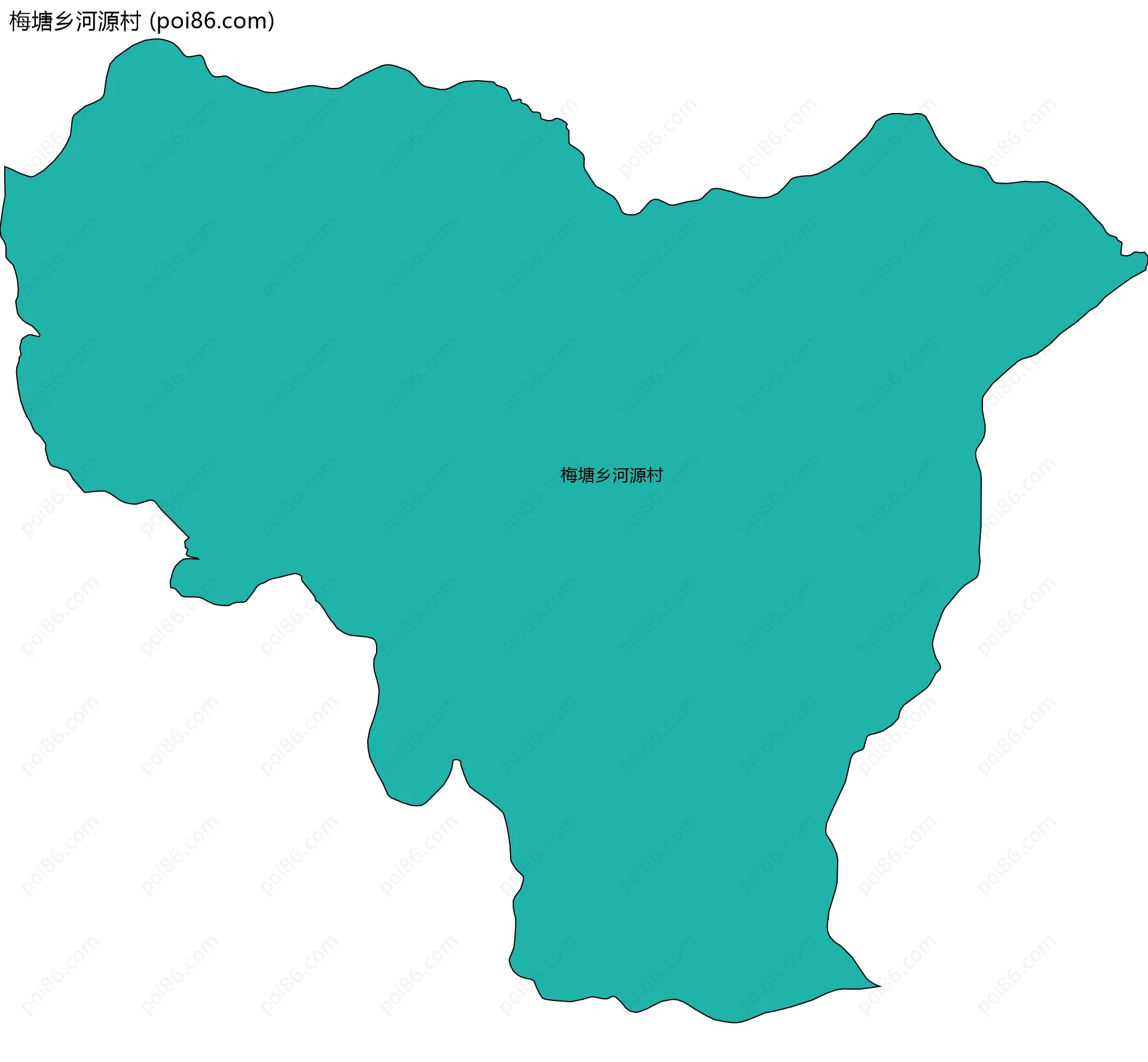 梅塘乡河源村边界地图