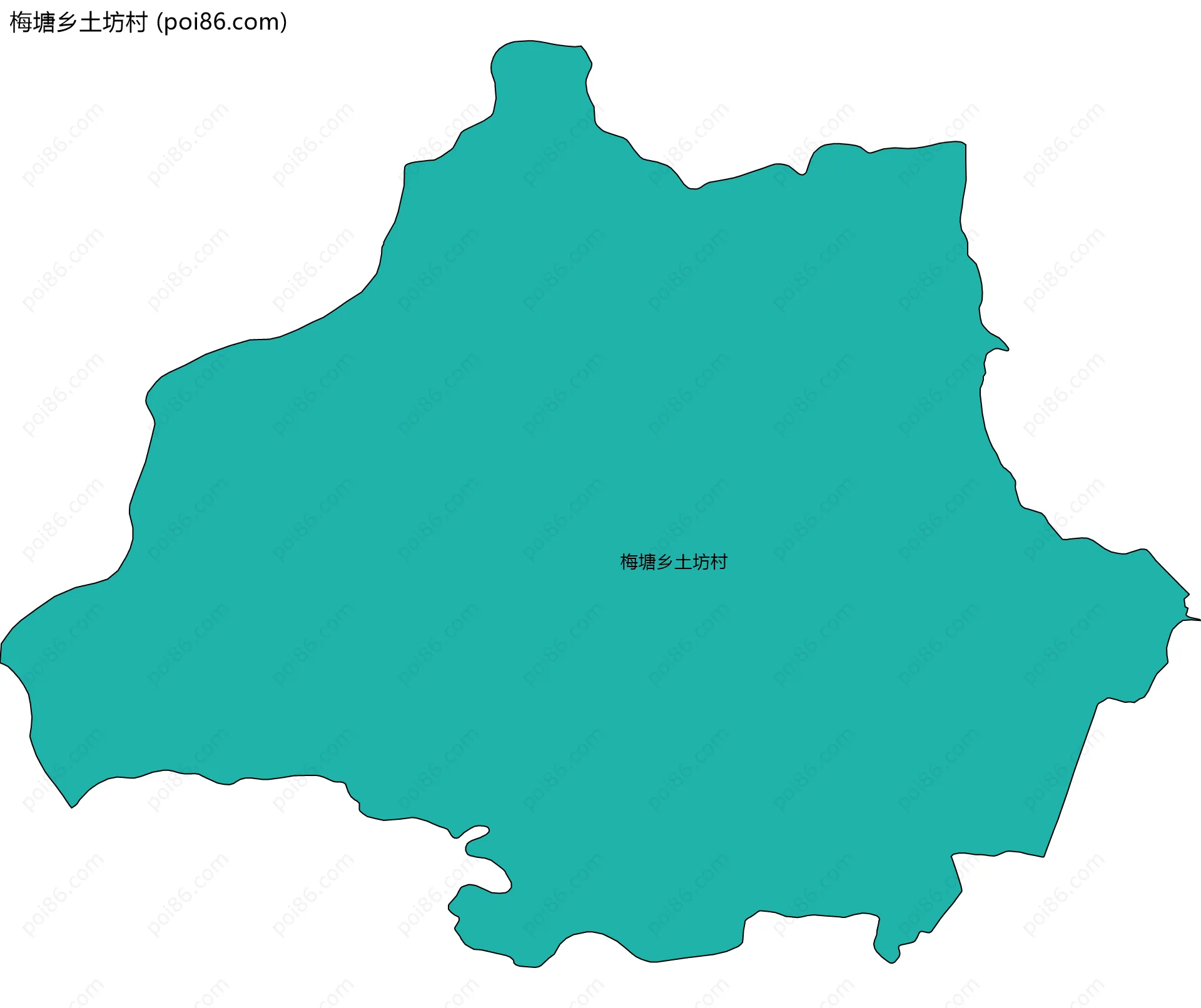 梅塘乡土坊村边界地图