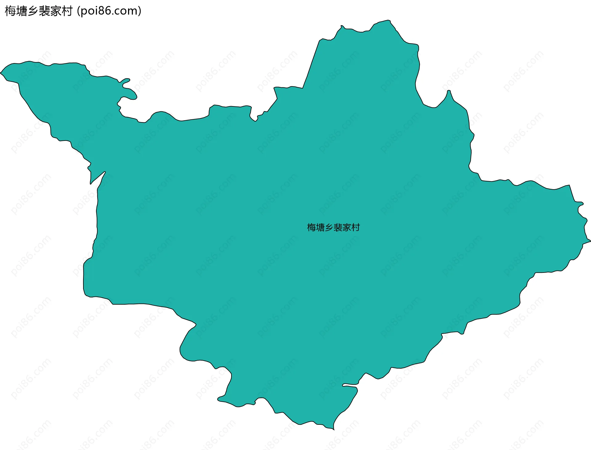 梅塘乡裴家村边界地图