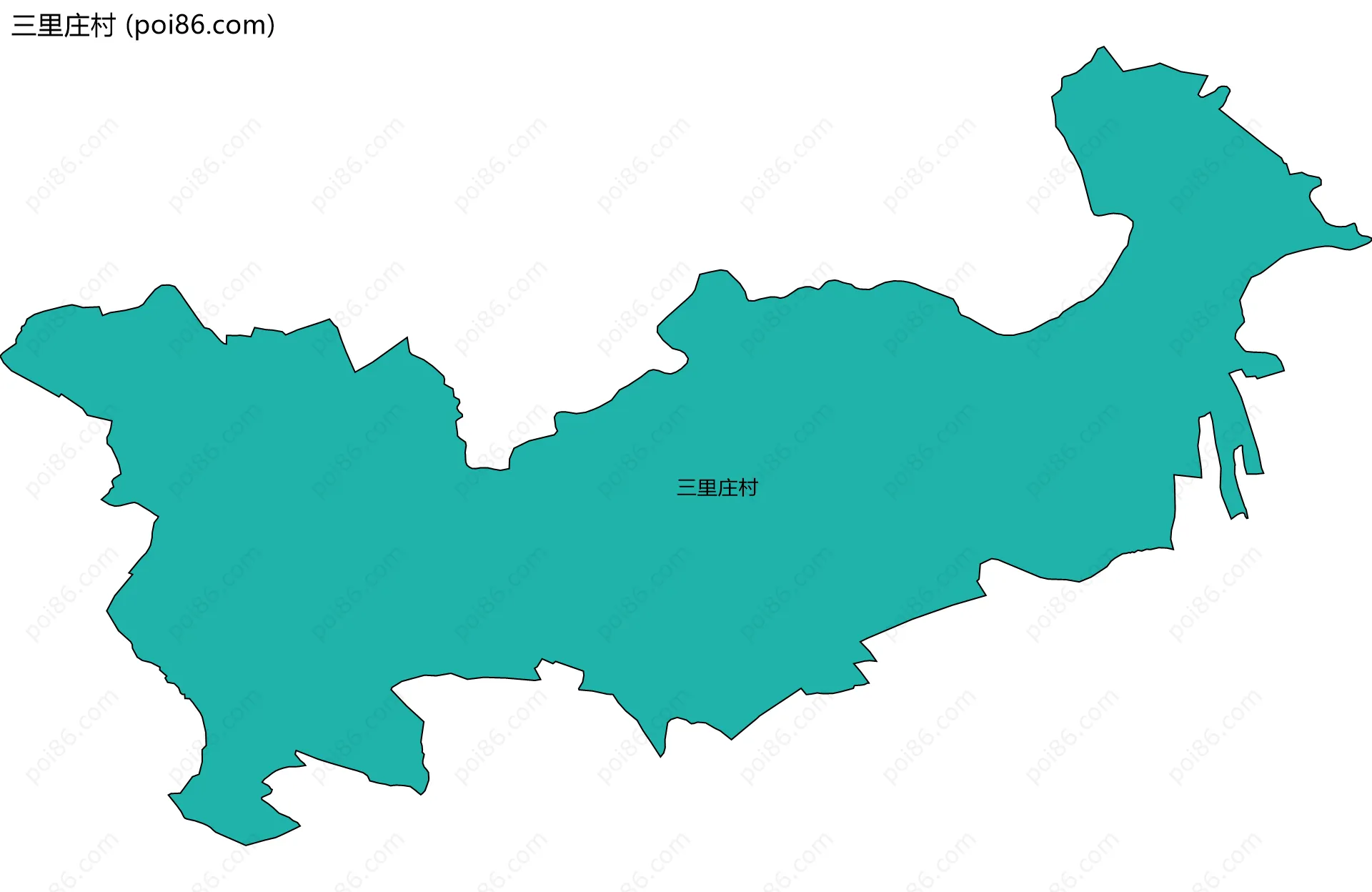 三里庄村边界地图