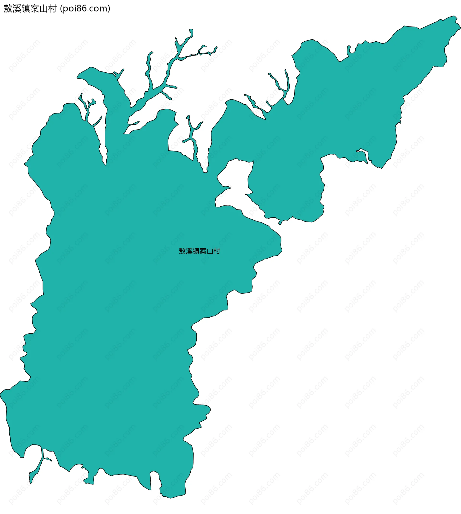 敖溪镇案山村边界地图