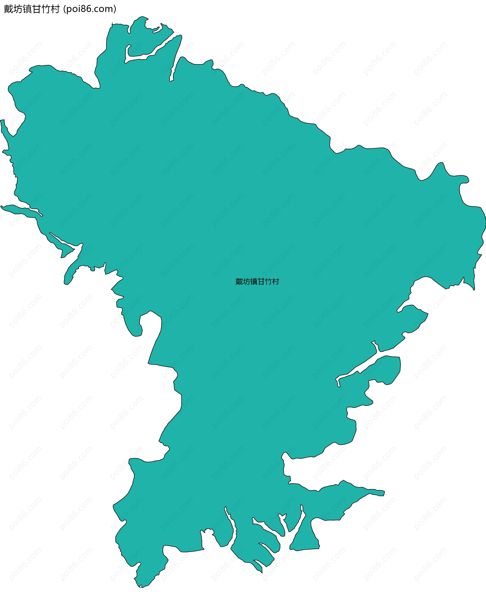 戴坊镇甘竹村边界地图