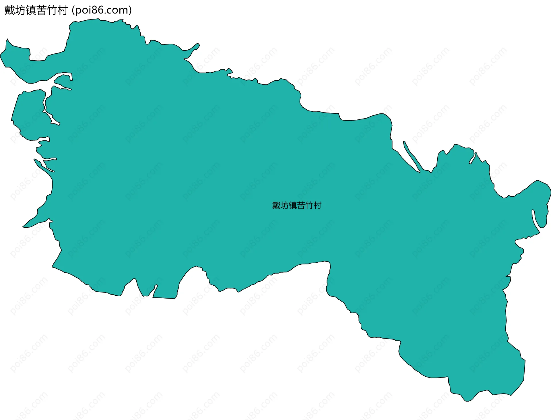 戴坊镇苦竹村边界地图