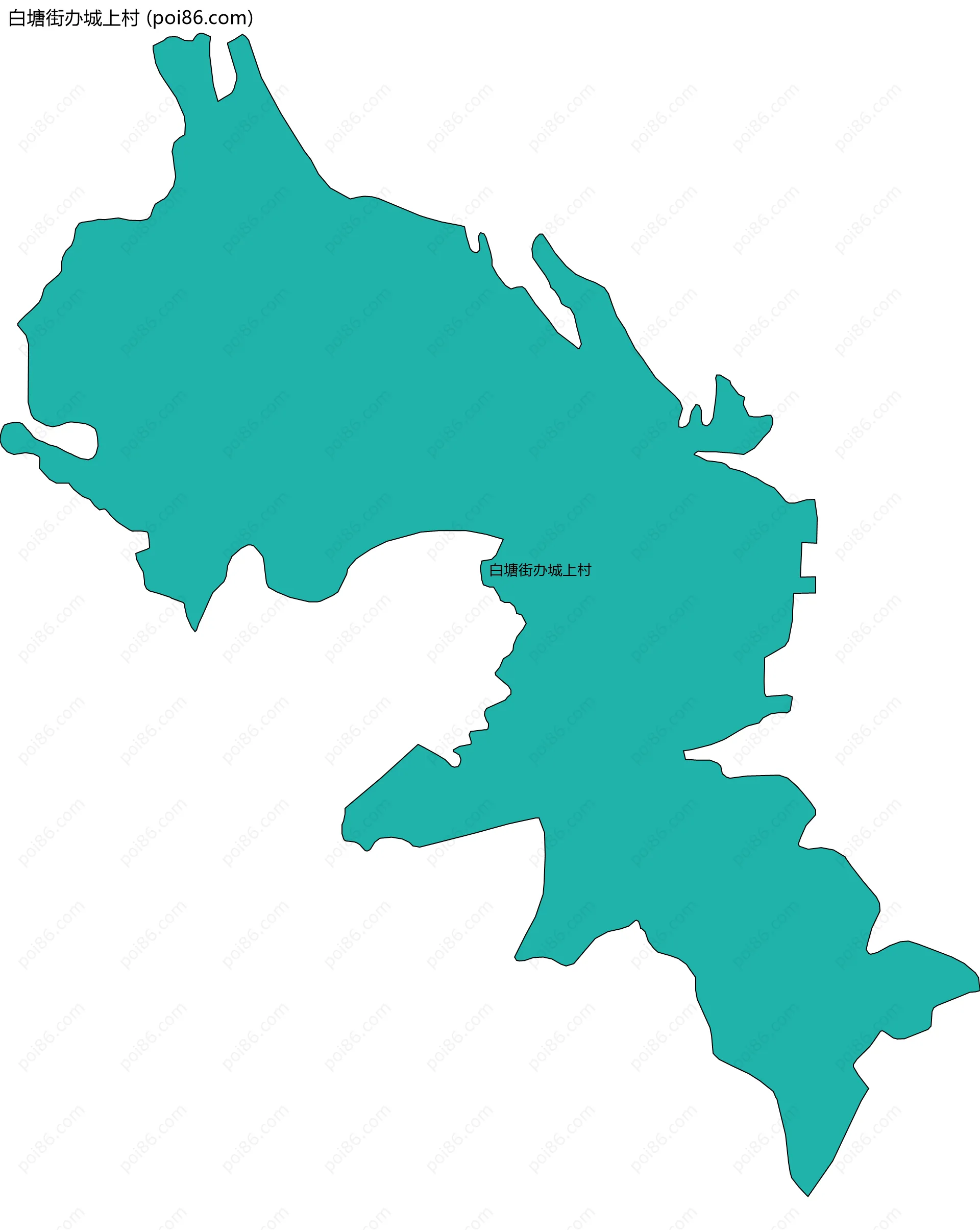 白塘街办城上村边界地图