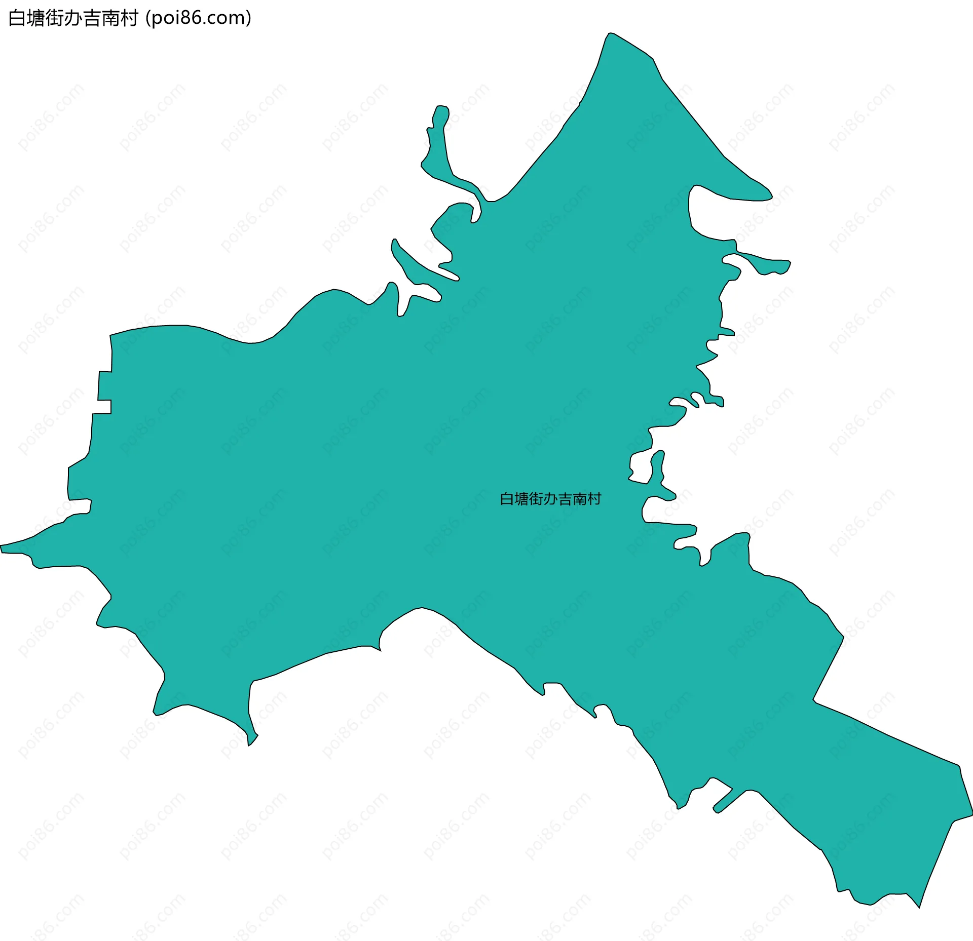 白塘街办吉南村边界地图