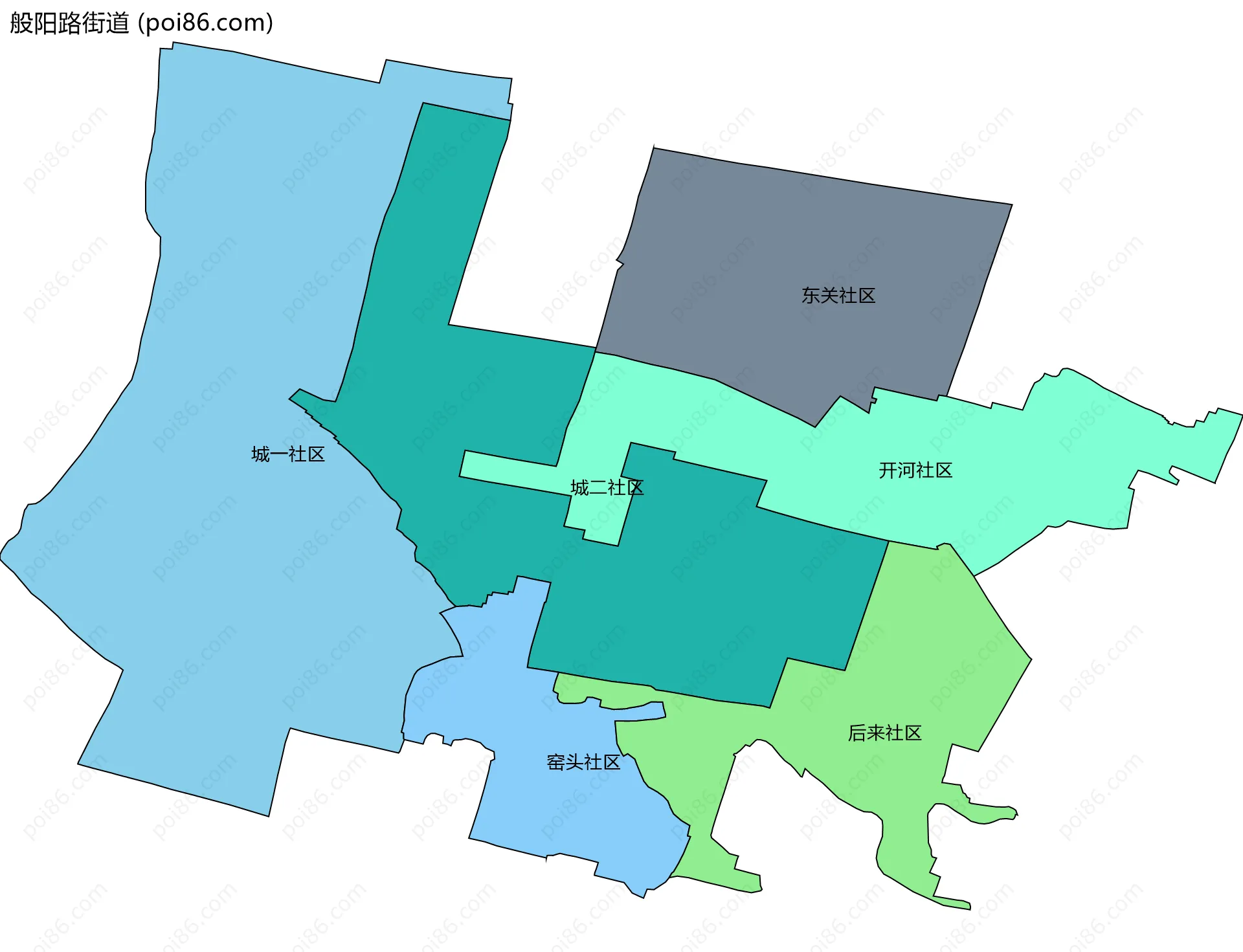 般阳路街道边界地图(五级行政区划)