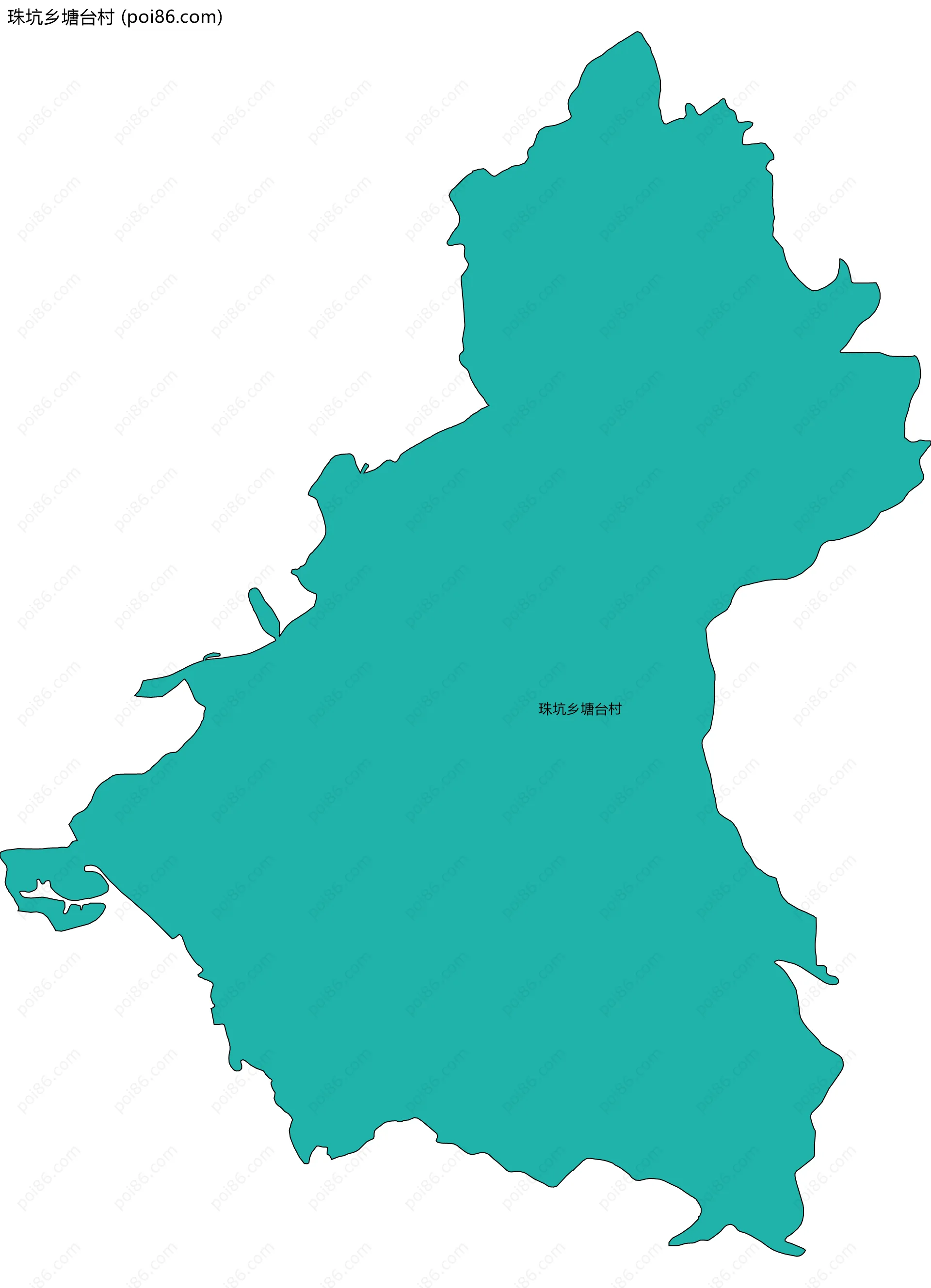 珠坑乡塘台村边界地图