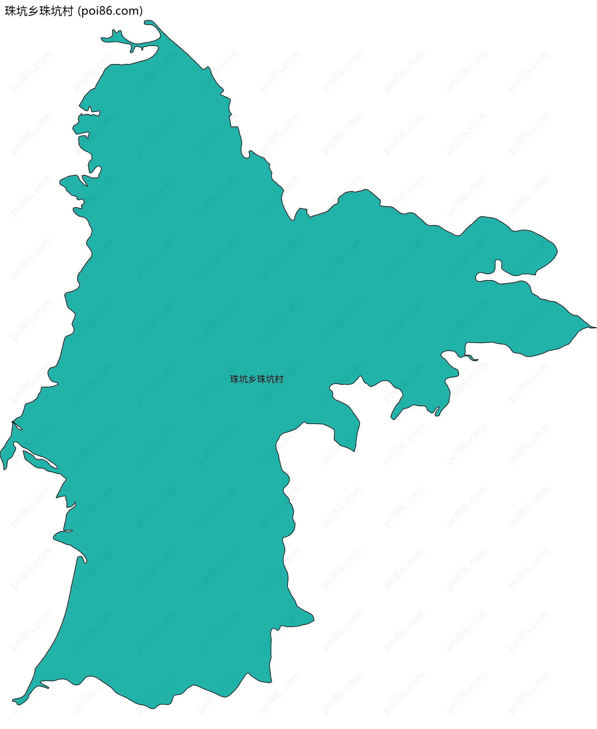 珠坑乡珠坑村边界地图