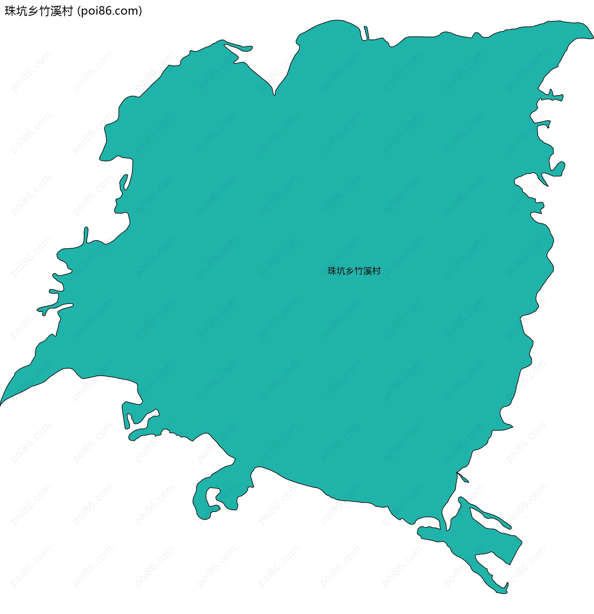 珠坑乡竹溪村边界地图