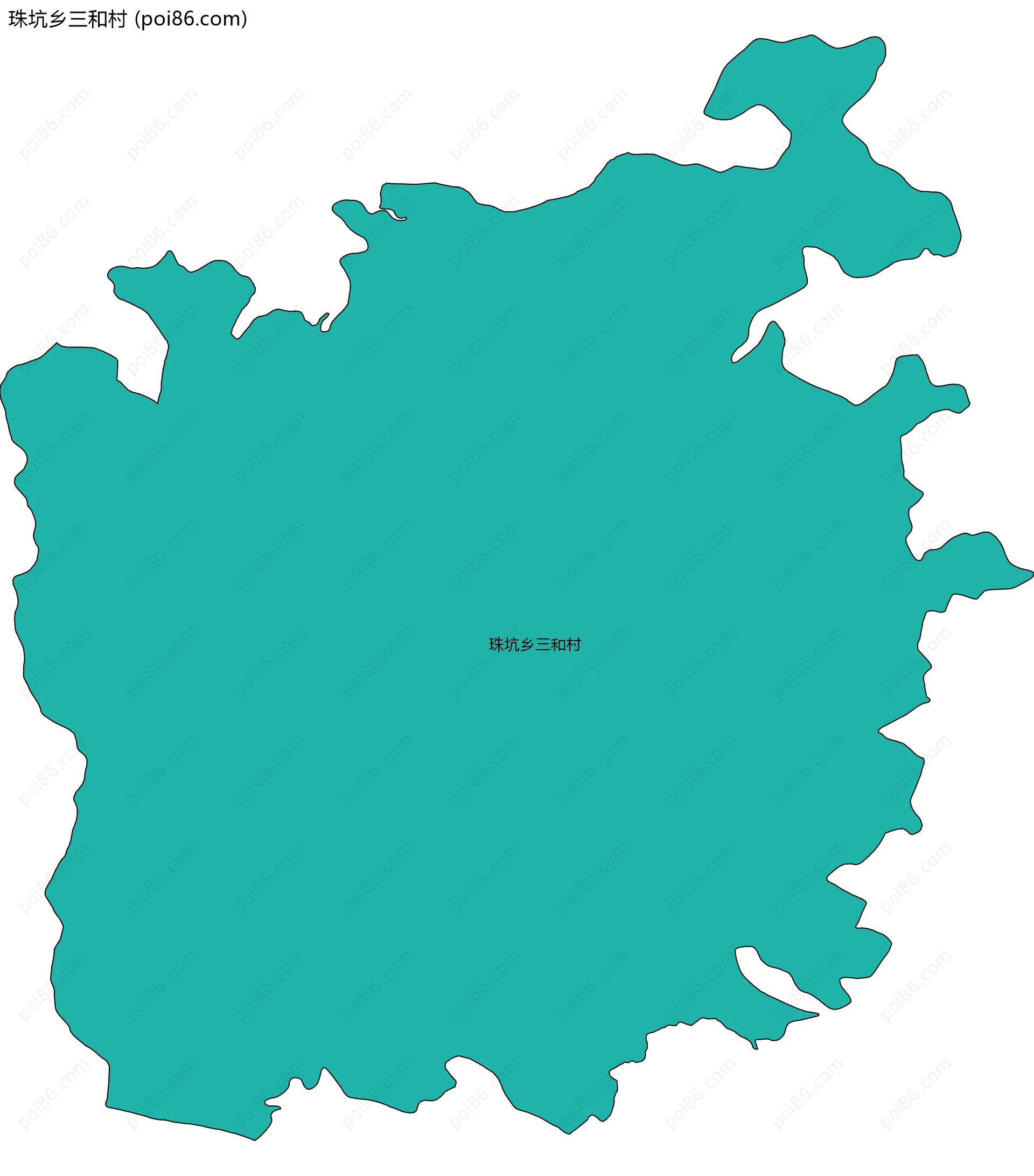 珠坑乡三和村边界地图