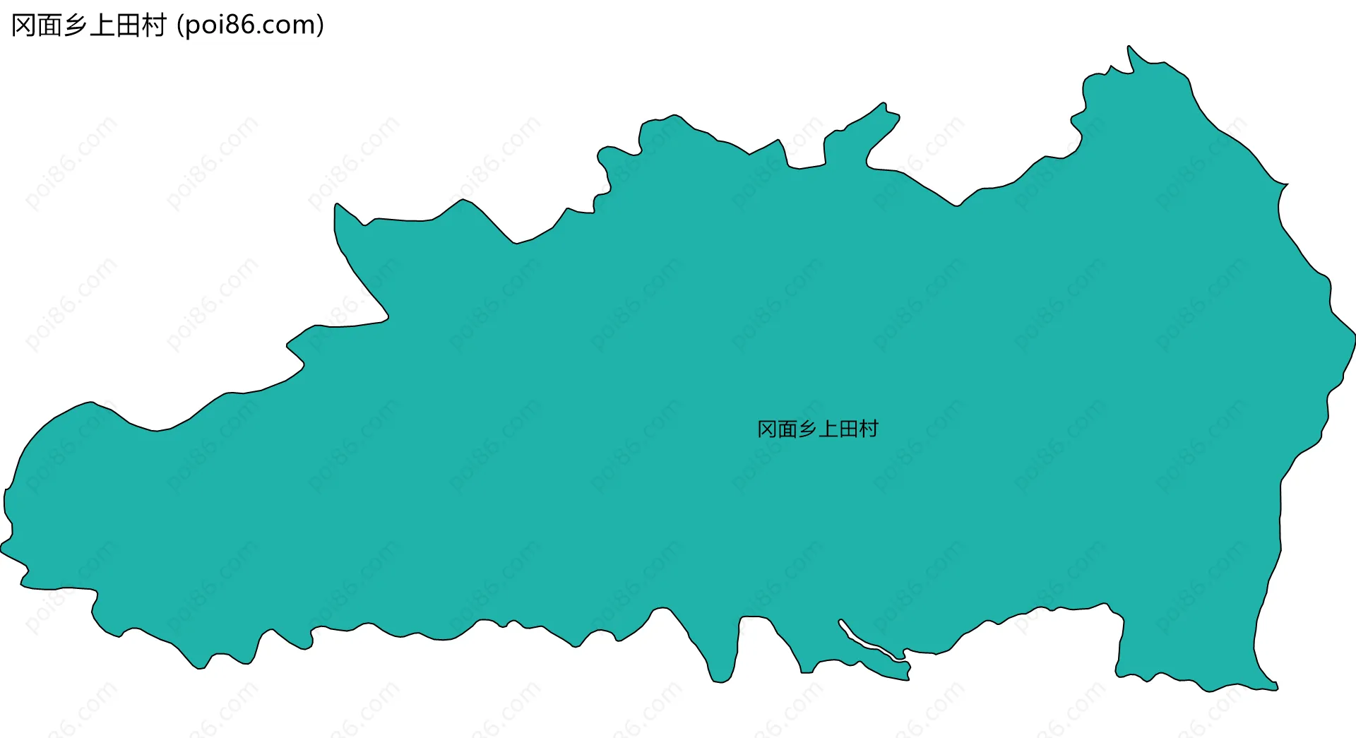 冈面乡上田村边界地图
