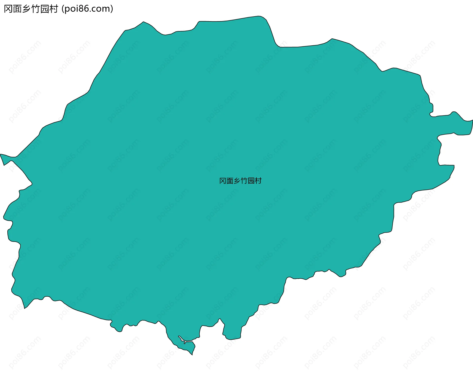 冈面乡竹园村边界地图