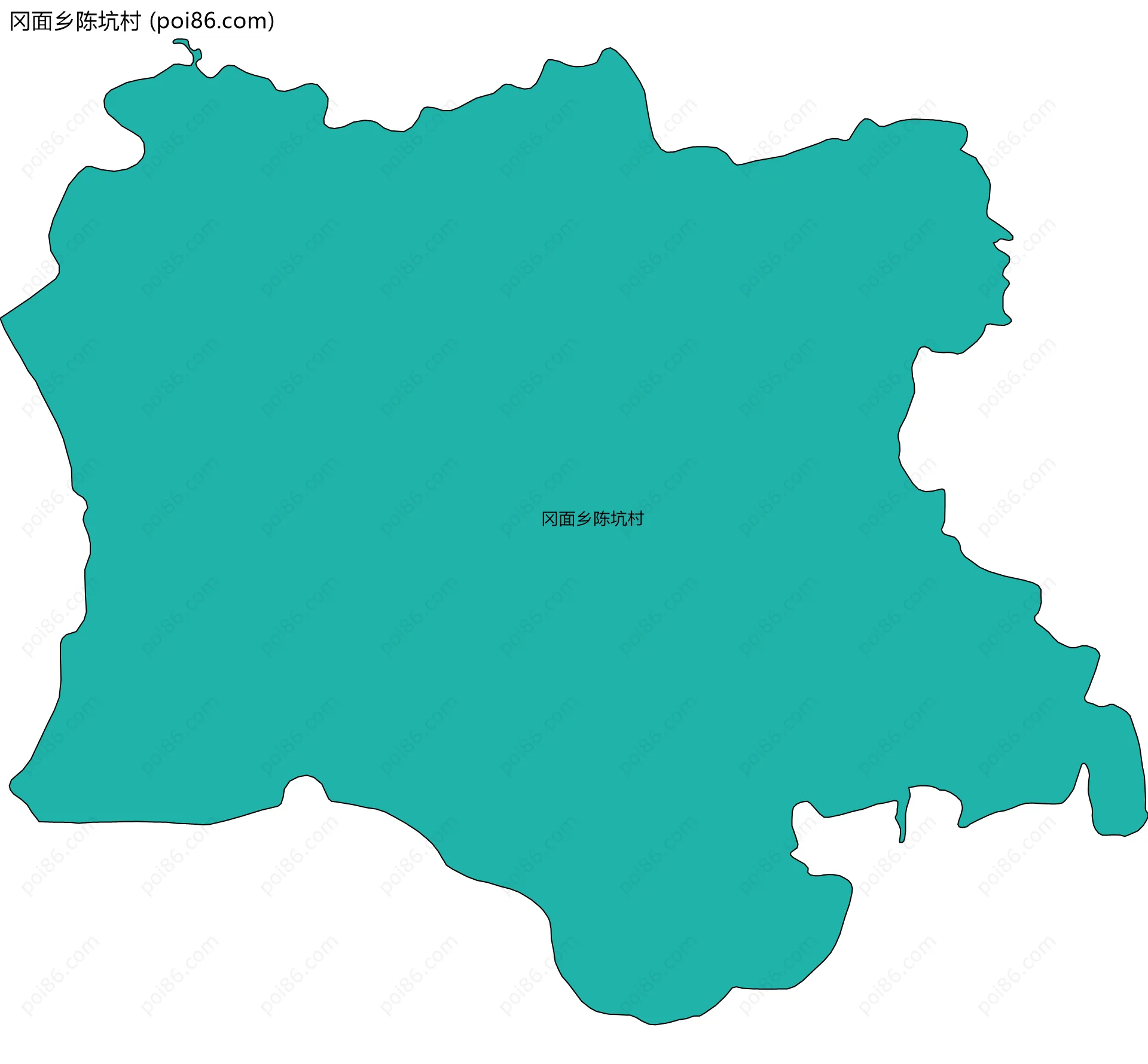 冈面乡陈坑村边界地图