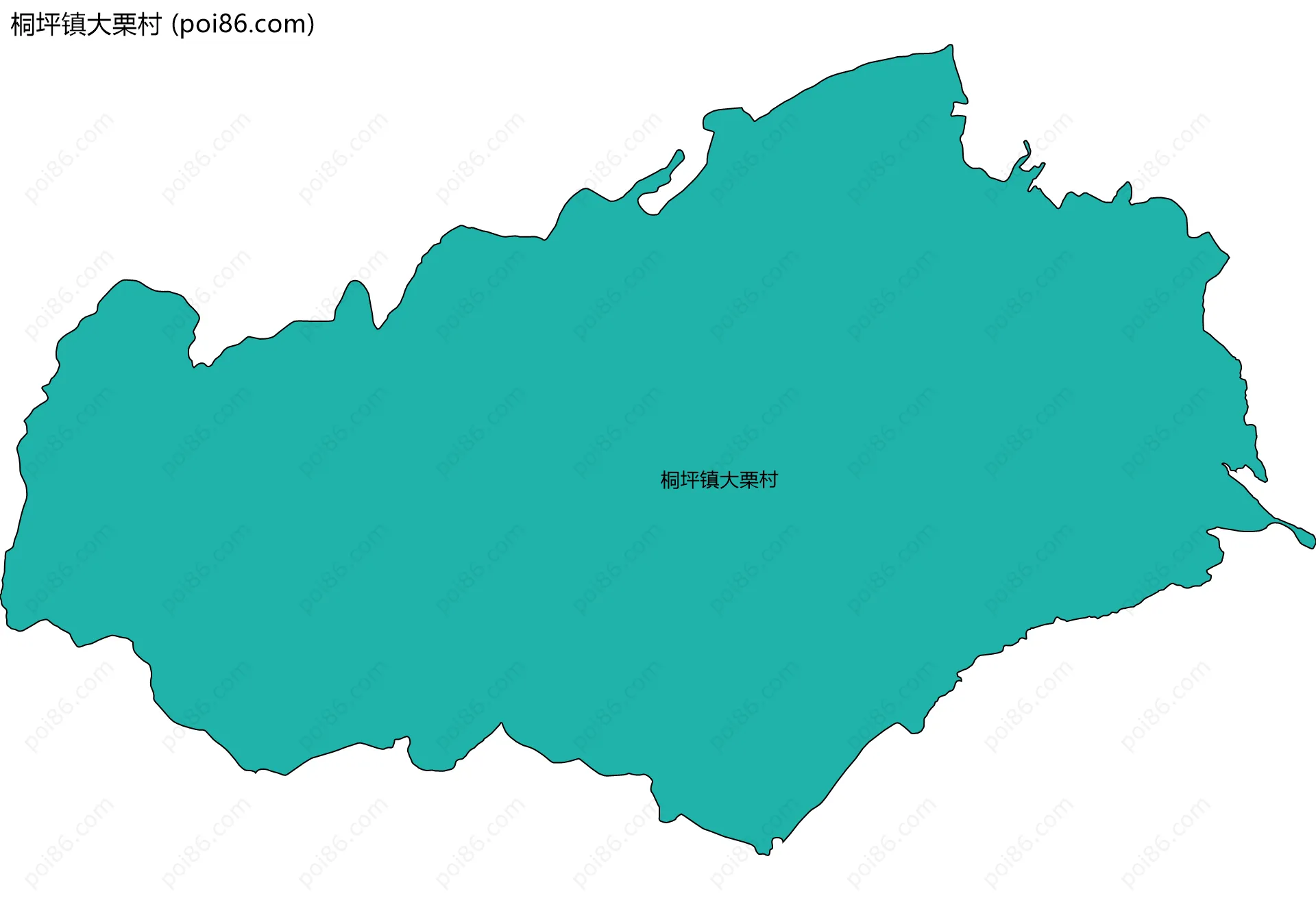 桐坪镇大栗村边界地图