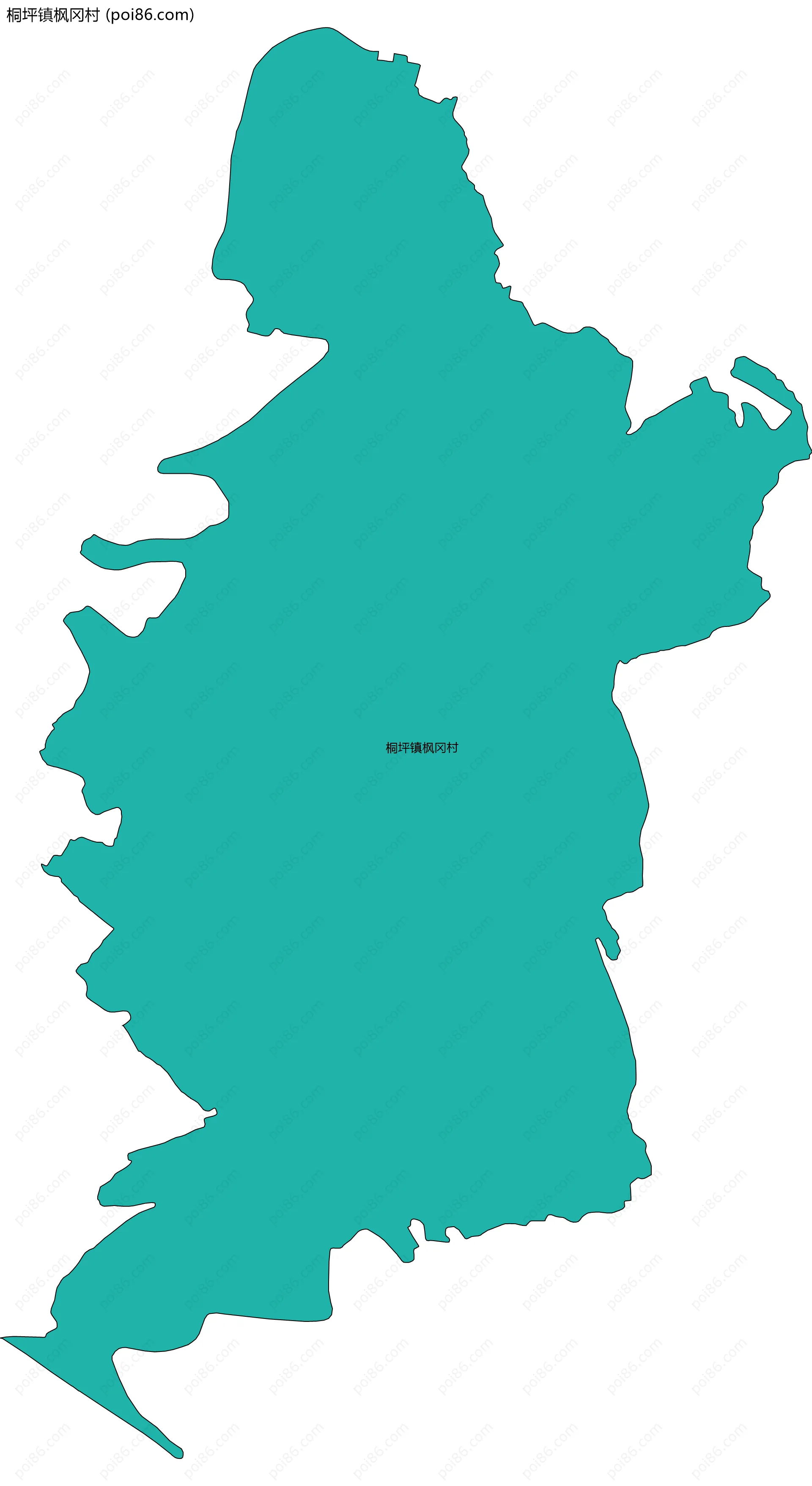 桐坪镇枫冈村边界地图