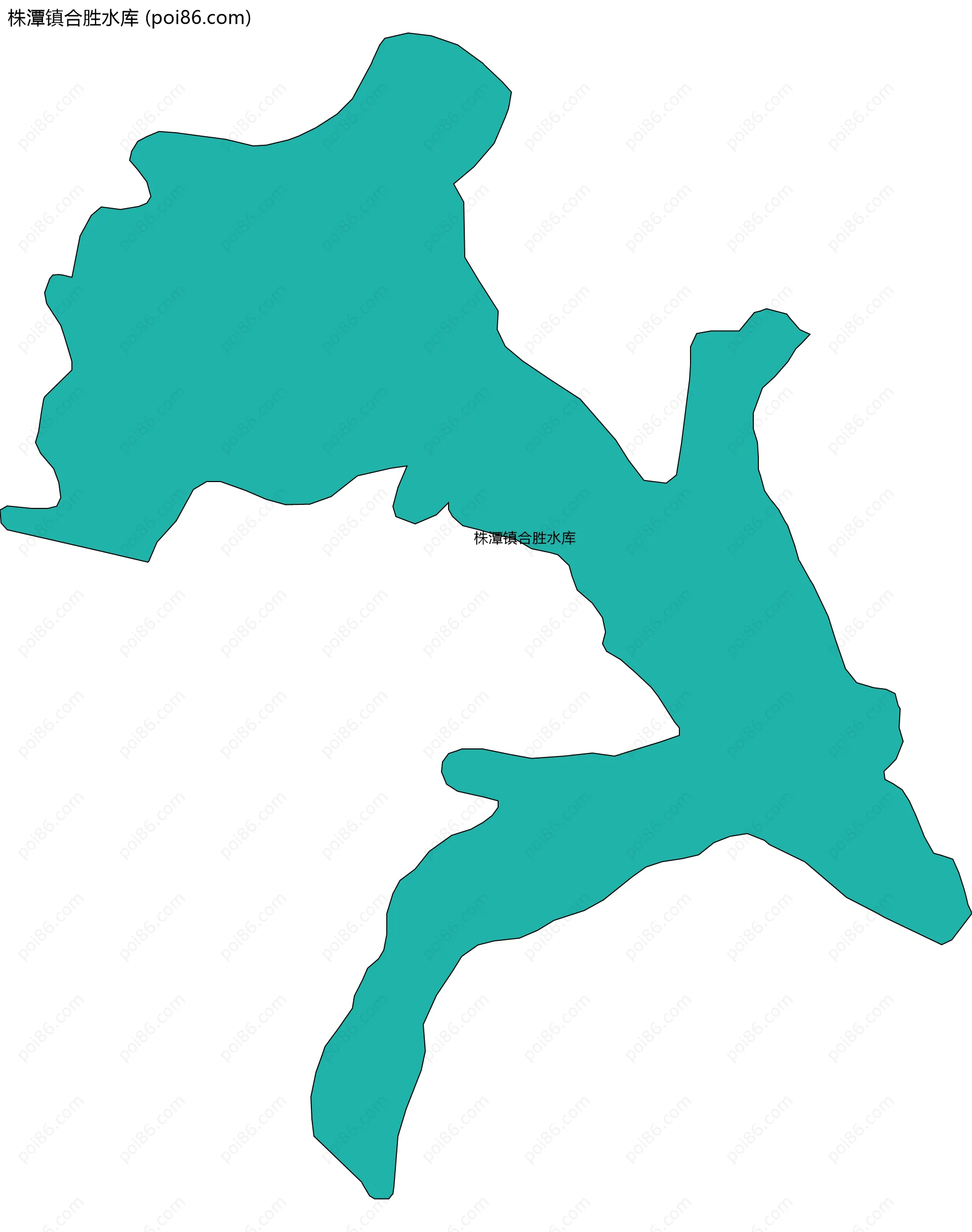 株潭镇合胜水库边界地图