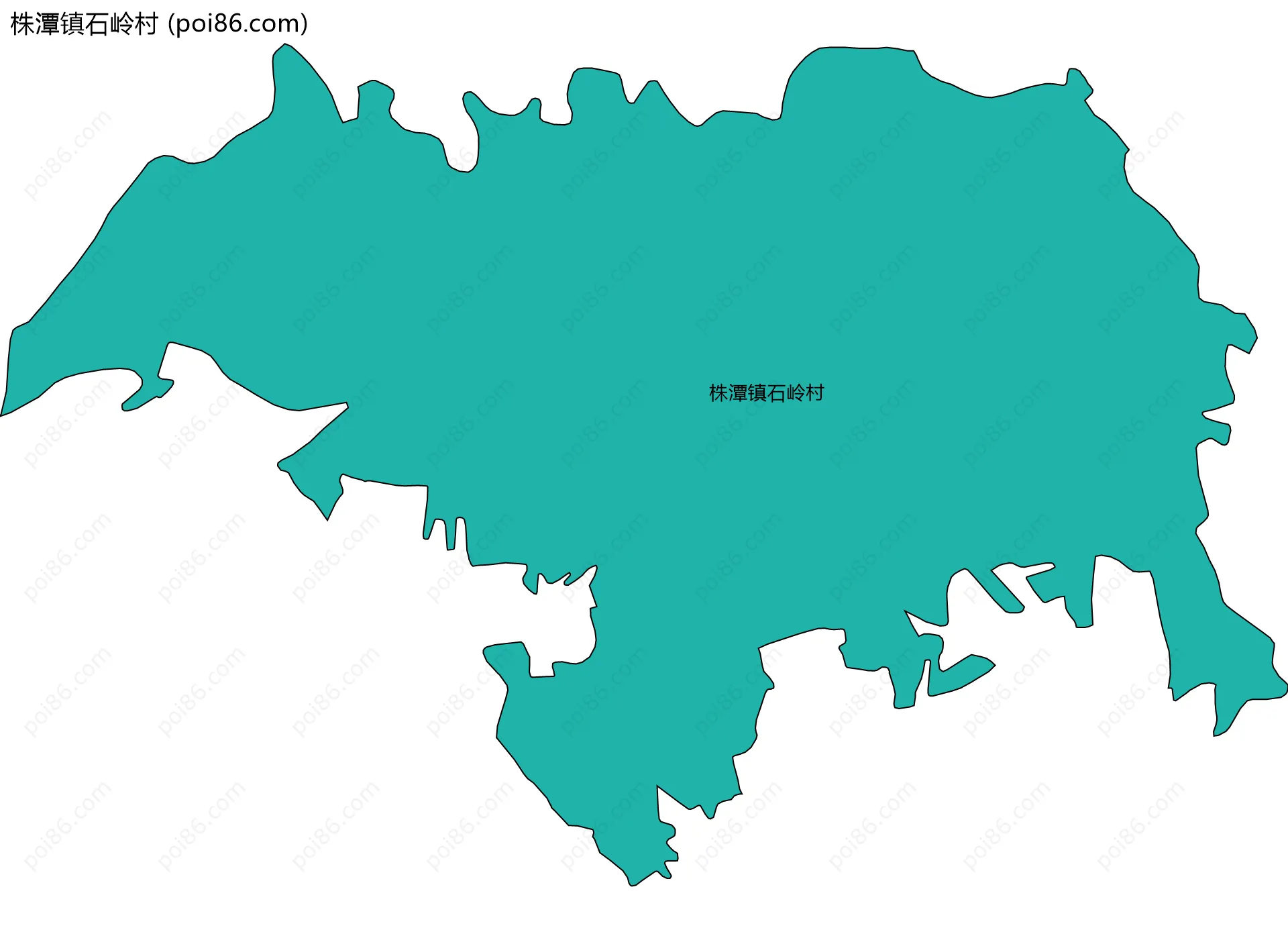 株潭镇石岭村边界地图