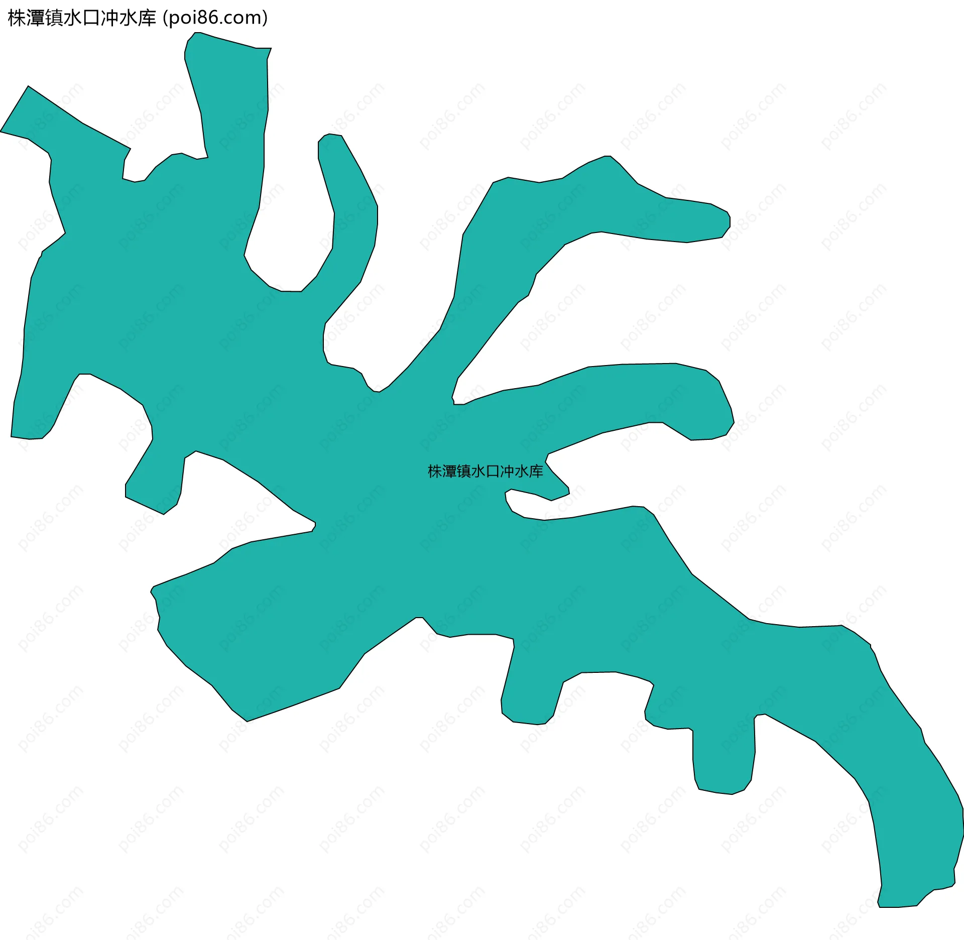 株潭镇水口冲水库边界地图