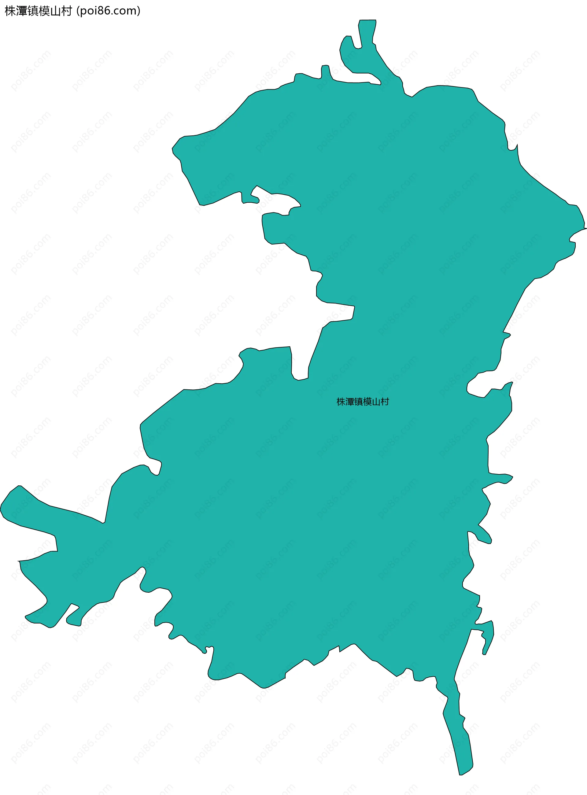 株潭镇模山村边界地图