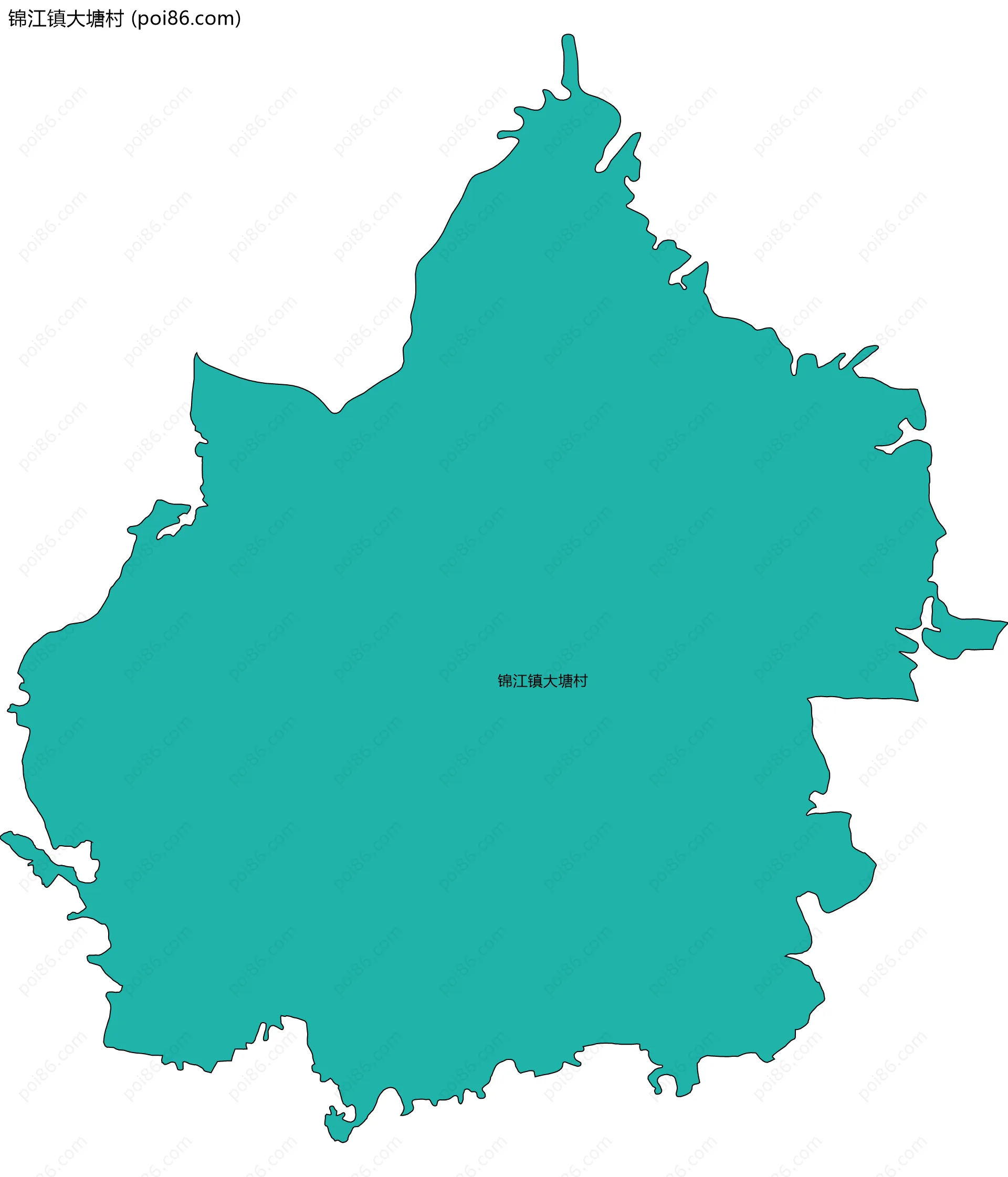 锦江镇大塘村边界地图