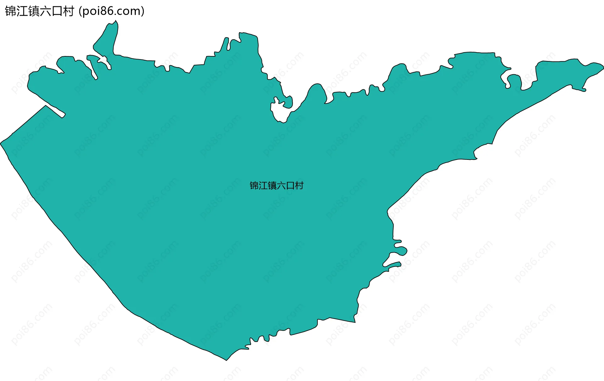 锦江镇六口村边界地图