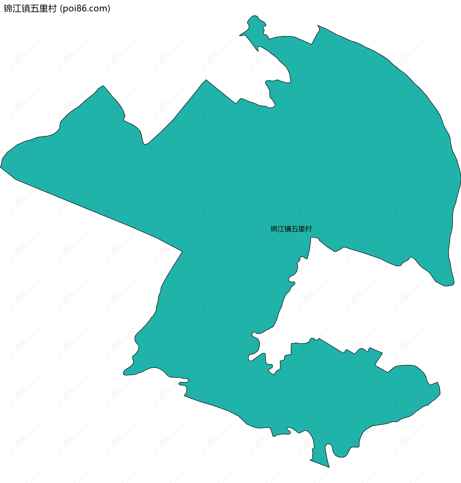 锦江镇五里村边界地图