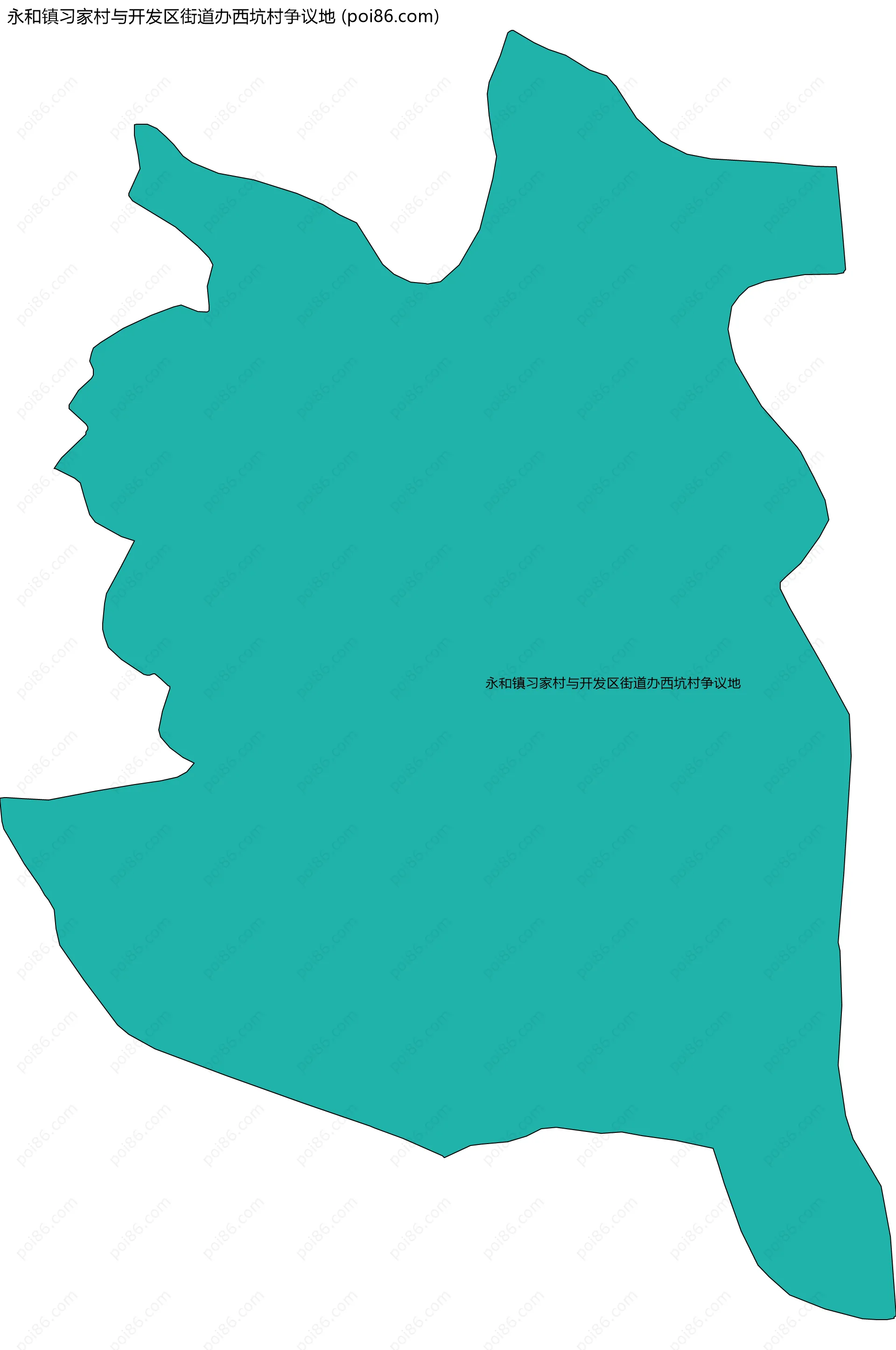 永和镇习家村与开发区街道办西坑村争议地边界地图