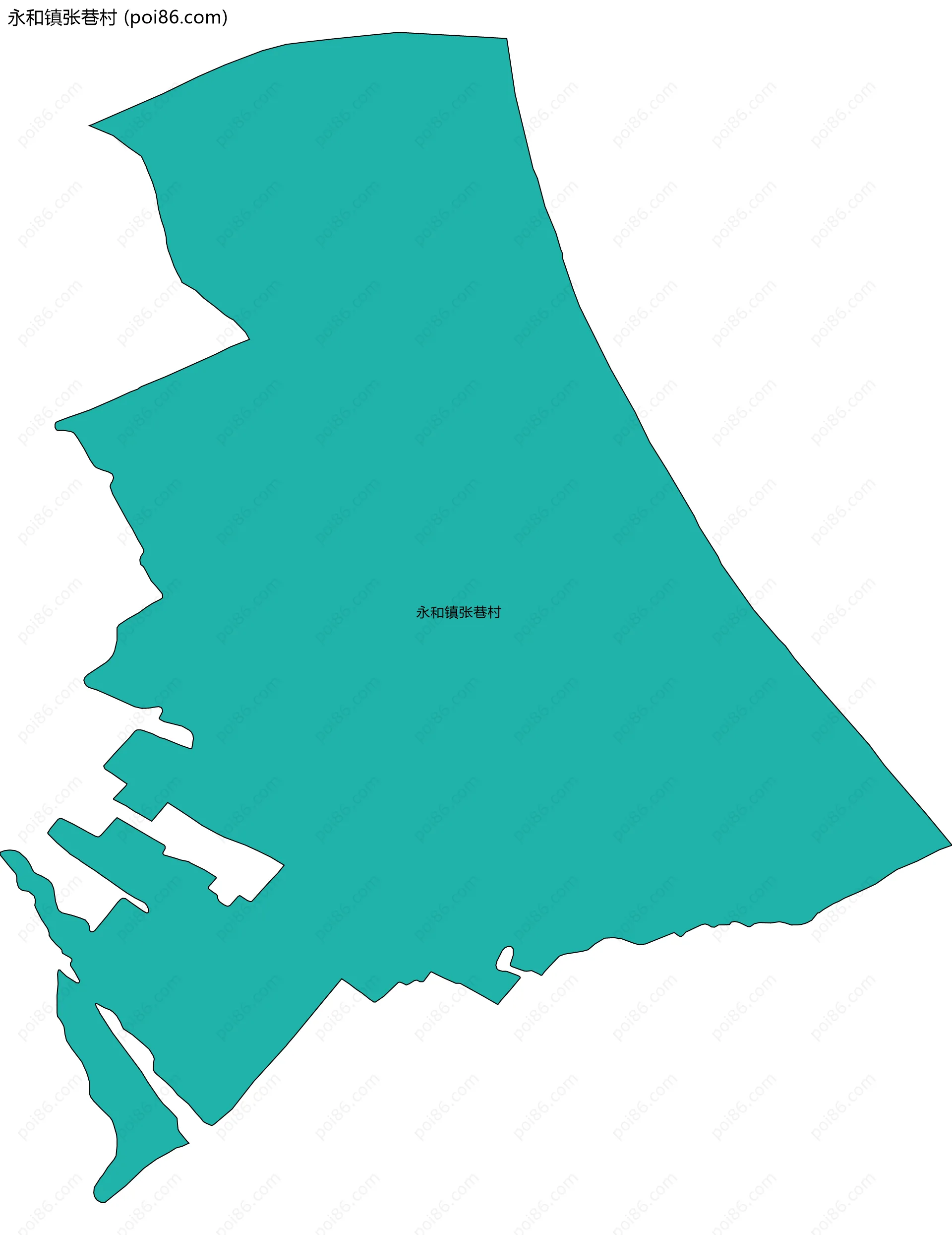 永和镇张巷村边界地图