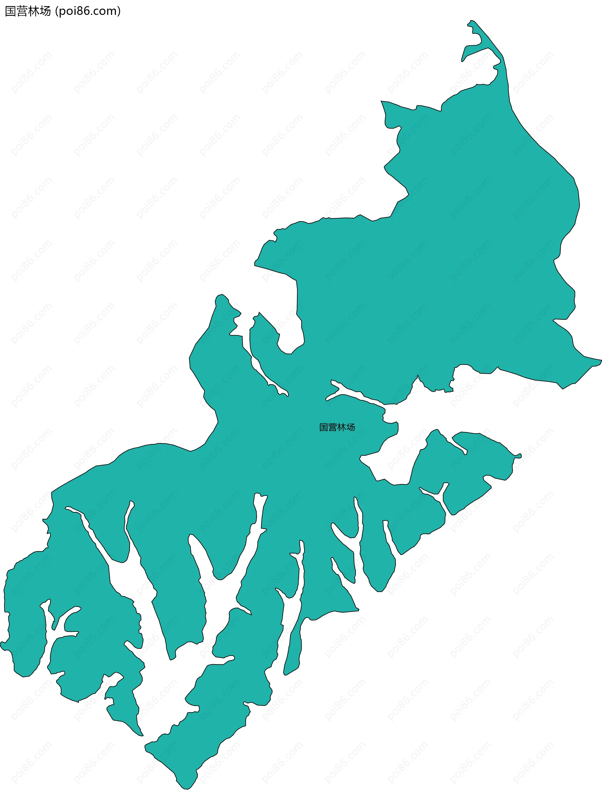 国营林场边界地图(五级行政区划)