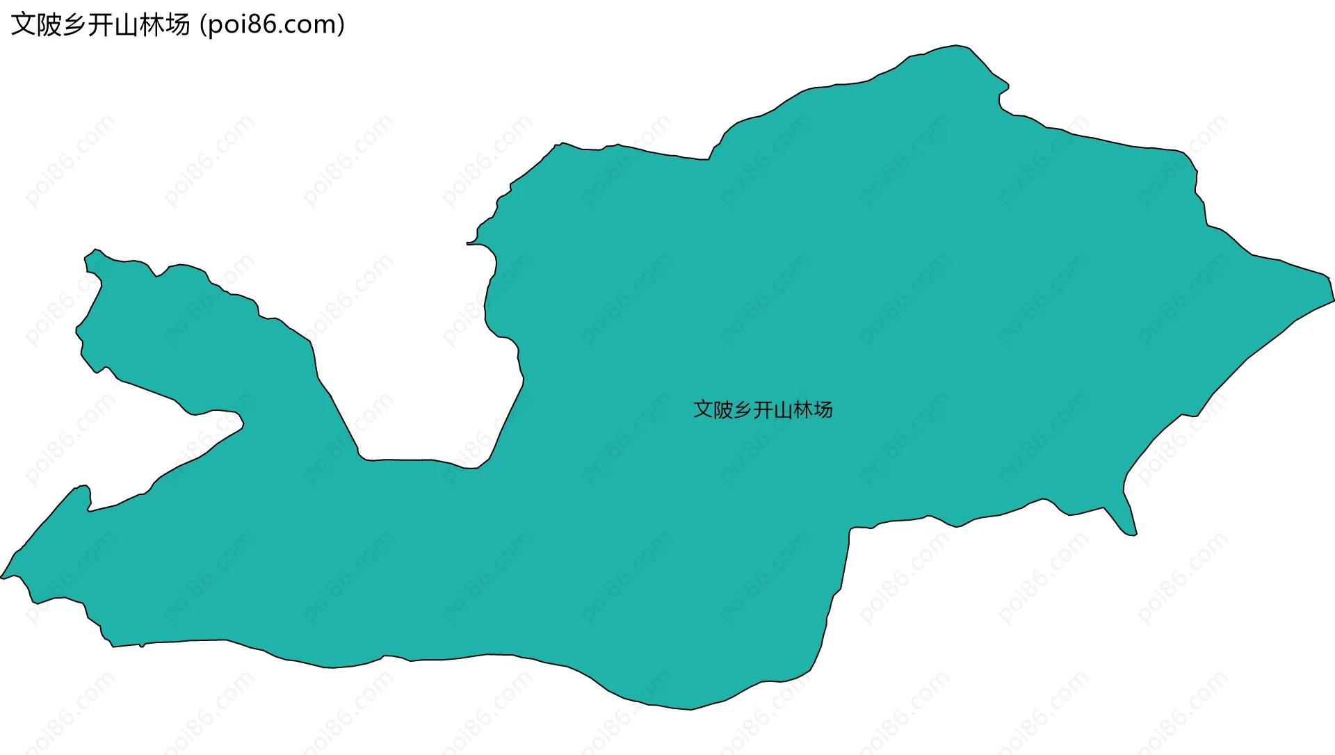 文陂乡开山林场边界地图(五级行政区划)