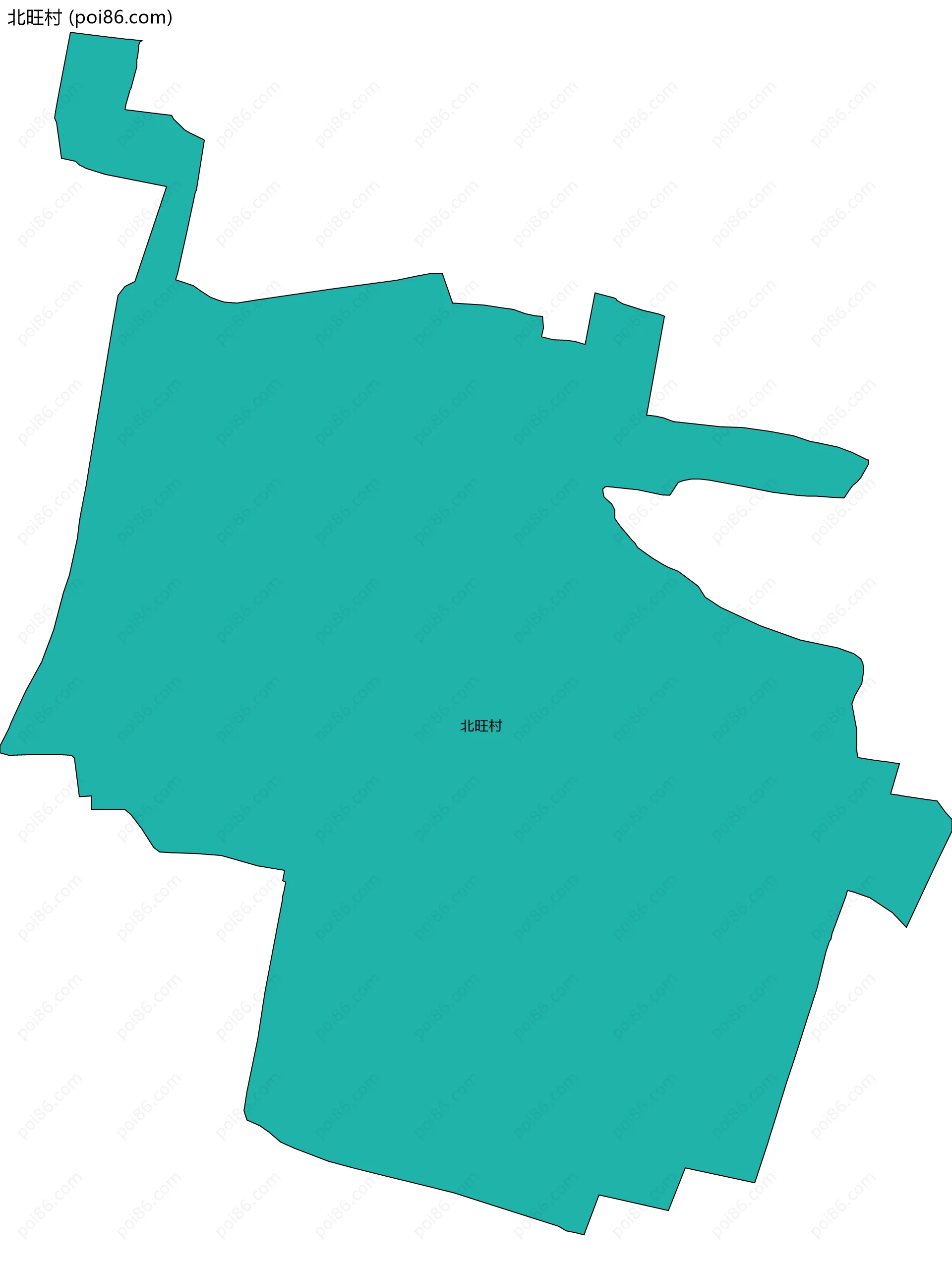 北旺村边界地图