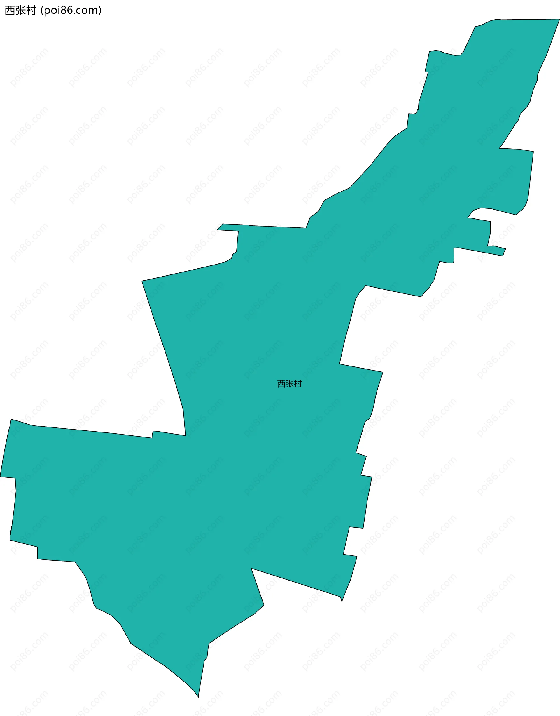 西张村边界地图