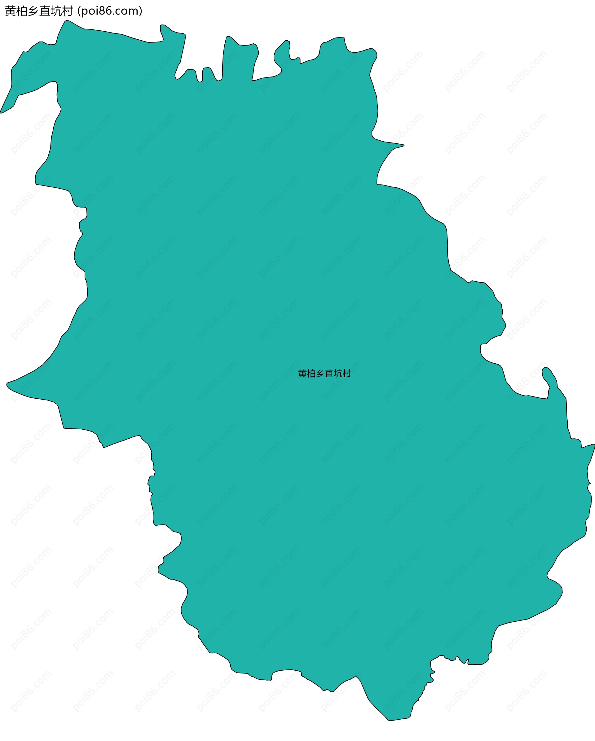 黄柏乡直坑村边界地图