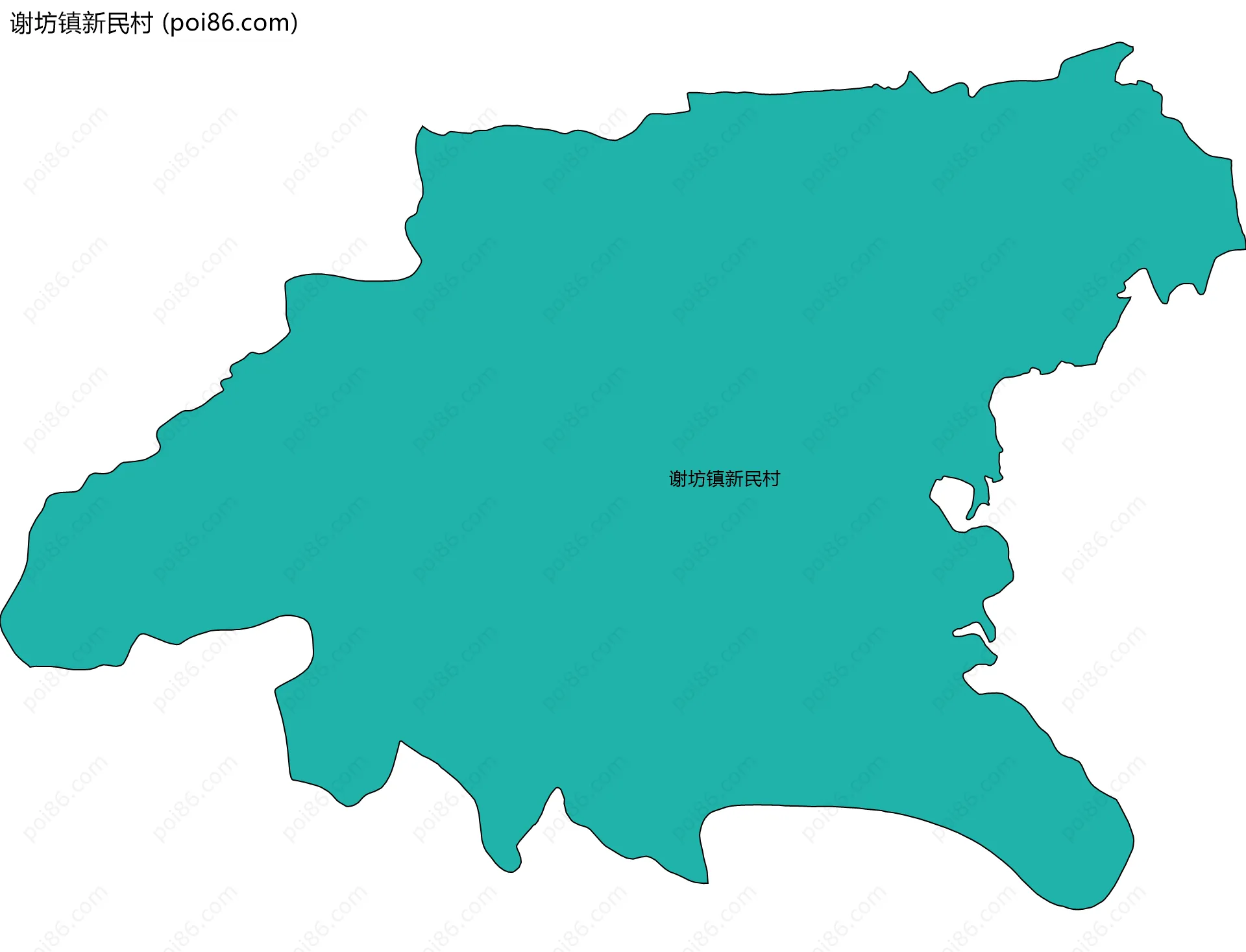 谢坊镇新民村边界地图
