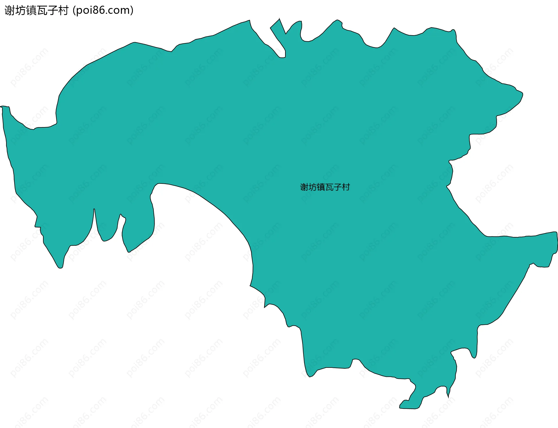 谢坊镇瓦子村边界地图