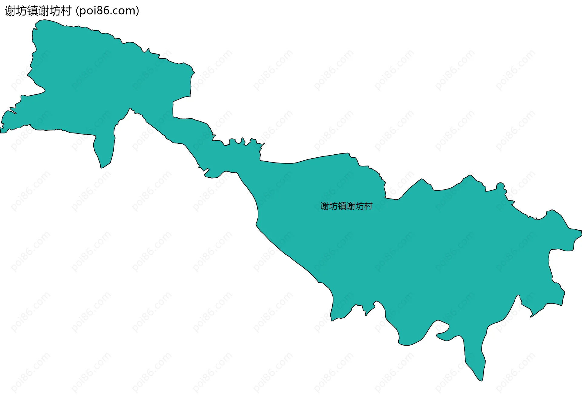 谢坊镇谢坊村边界地图