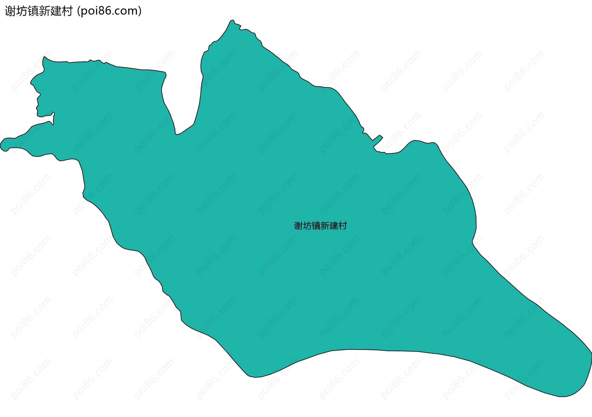 谢坊镇新建村边界地图