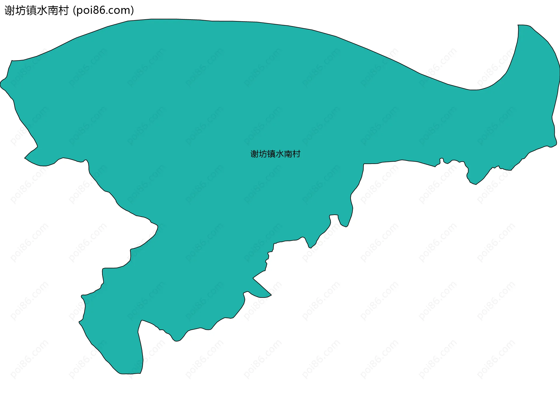 谢坊镇水南村边界地图