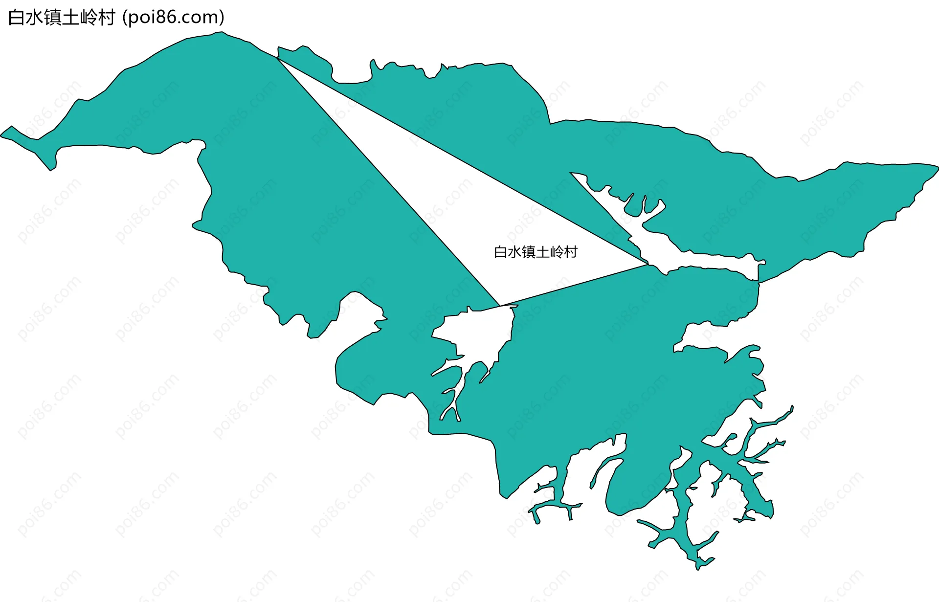 白水镇土岭村边界地图