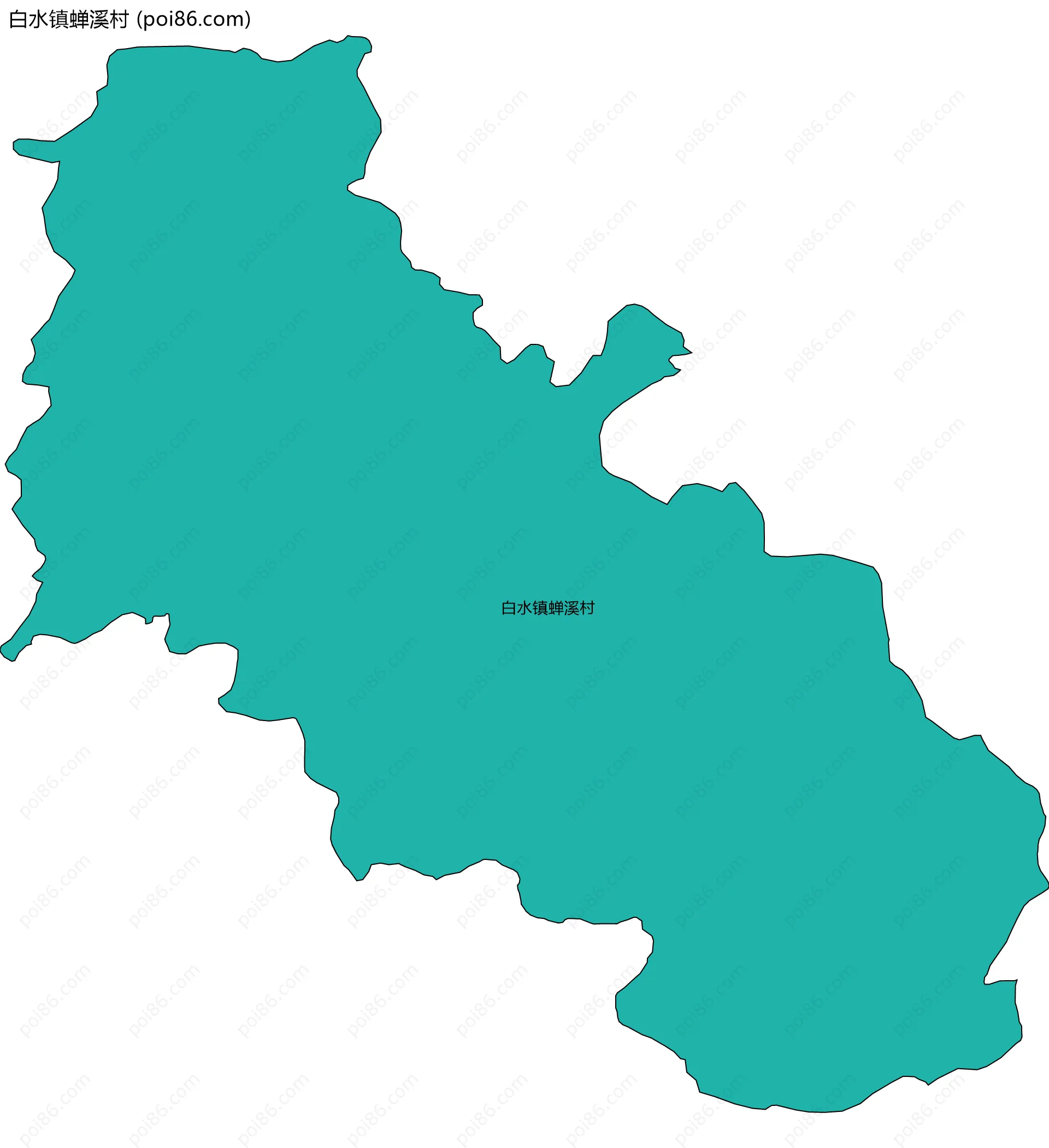 白水镇蝉溪村边界地图