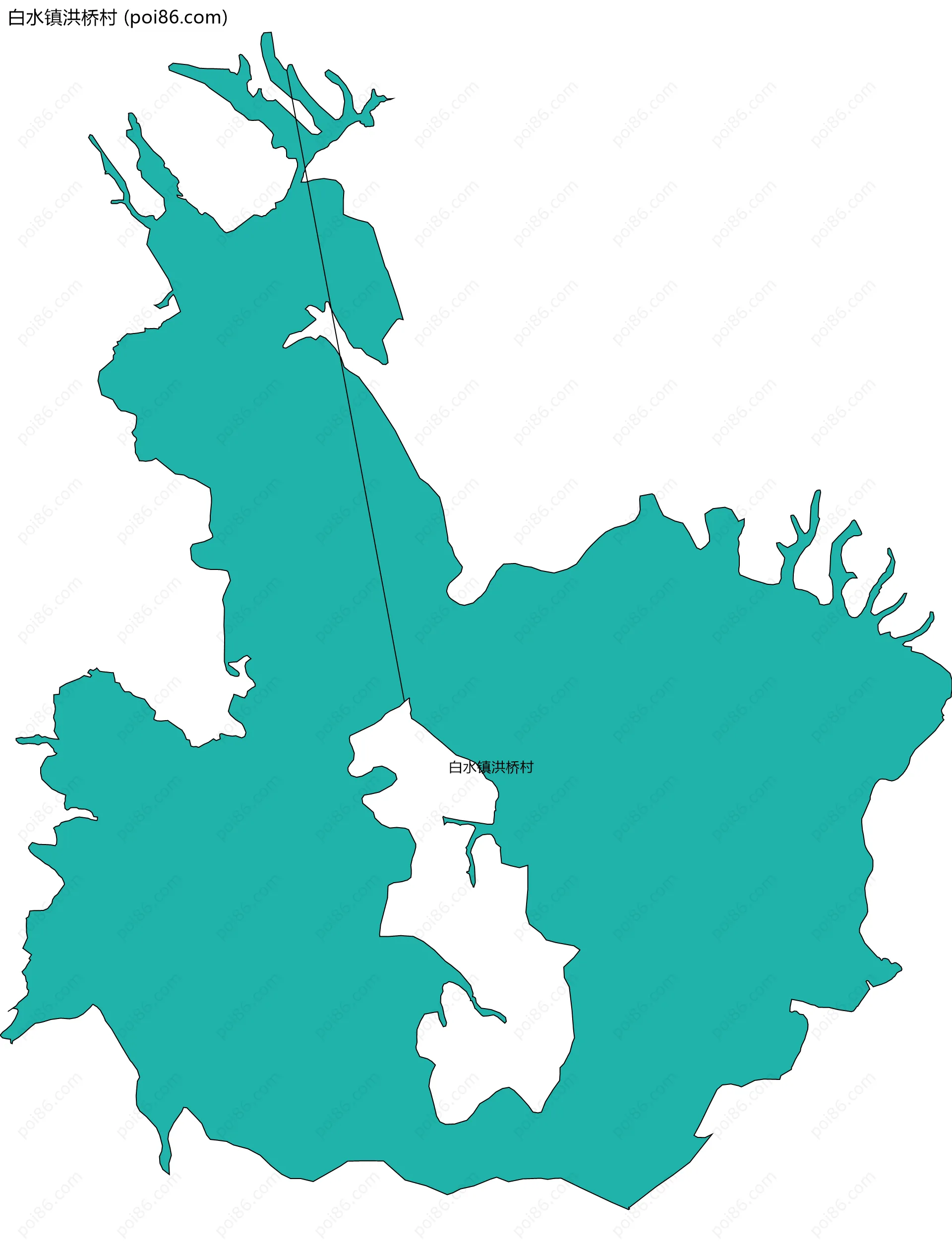 白水镇洪桥村边界地图