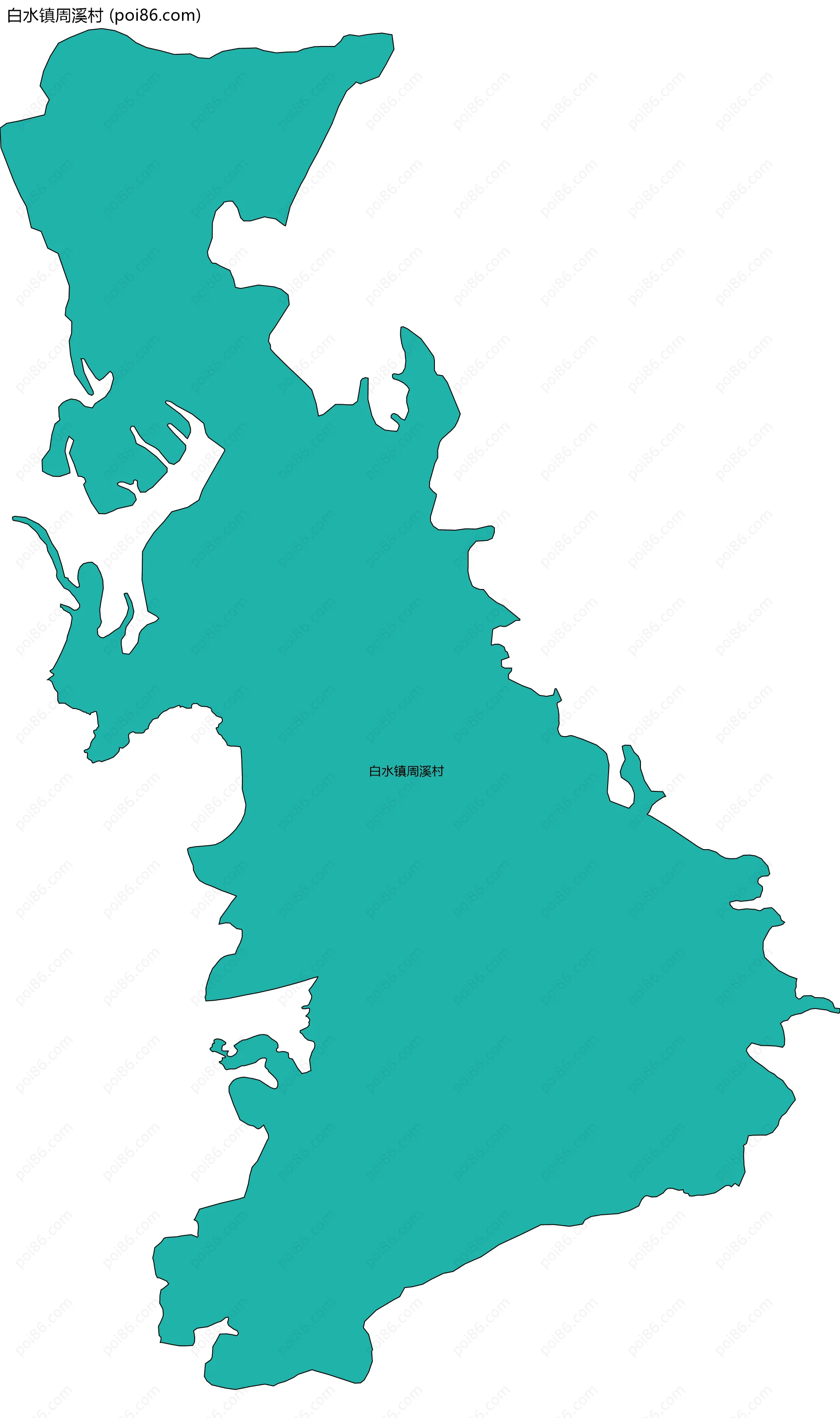 白水镇周溪村边界地图